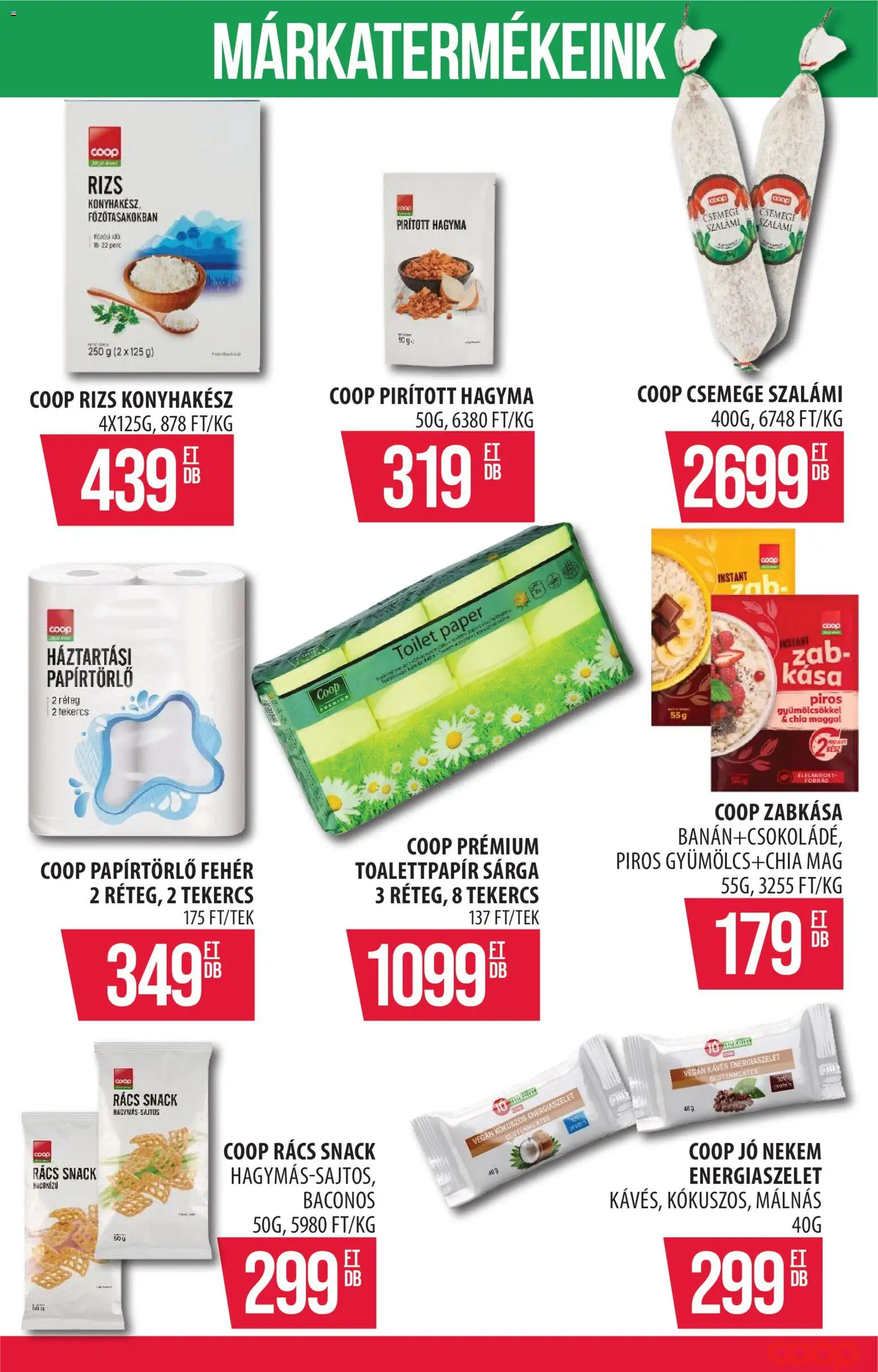 COOP Szolnok akciós ujság - amely érvényes a következő dátumtól: 07.05.2026 | Oldal: 11 | Termékek: Papírtörlő, Szalámi, Rizs, Gluténmentes