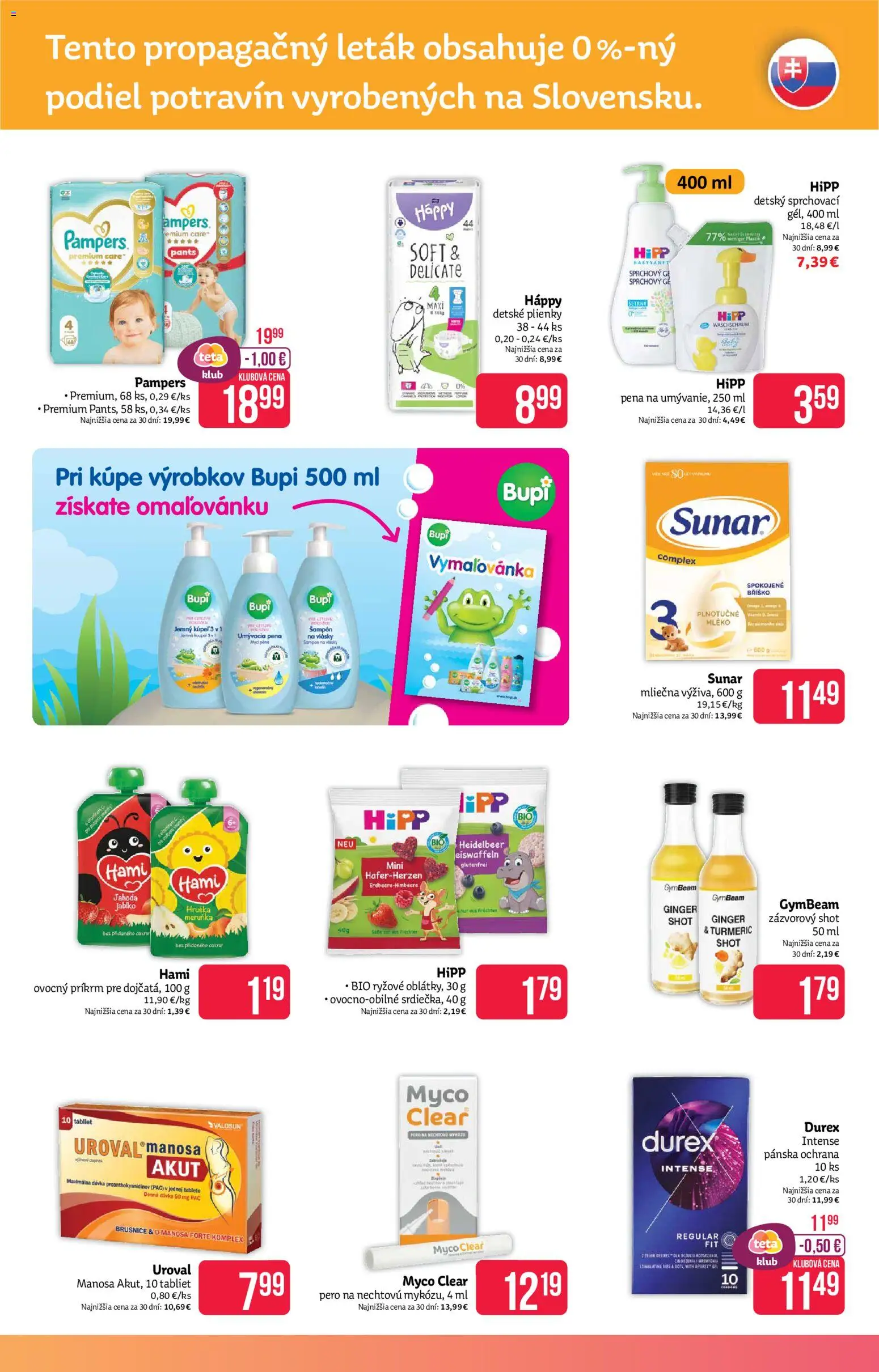 Nové Teta drogerie akcie – leták je platný od 08.06.2026 | Strana: 13 | Produkty: Pero, Sunar, Plienky, Pampers