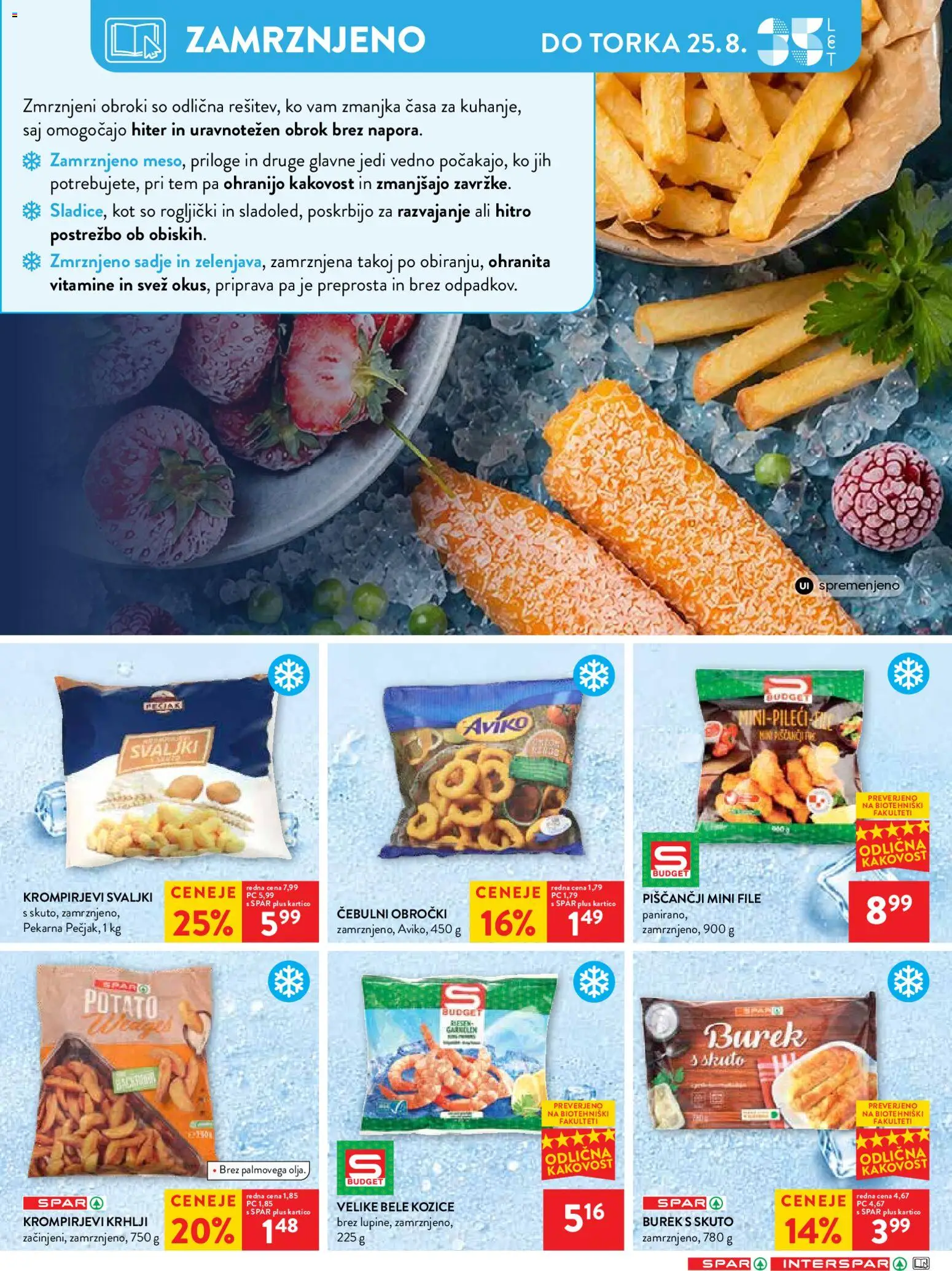 Novi Spar katalog ponudbe – veljaven od 19.08.2026 | Stran: 8 | Izdelki: Kozice, Pekarna, Rogljički, Sadje