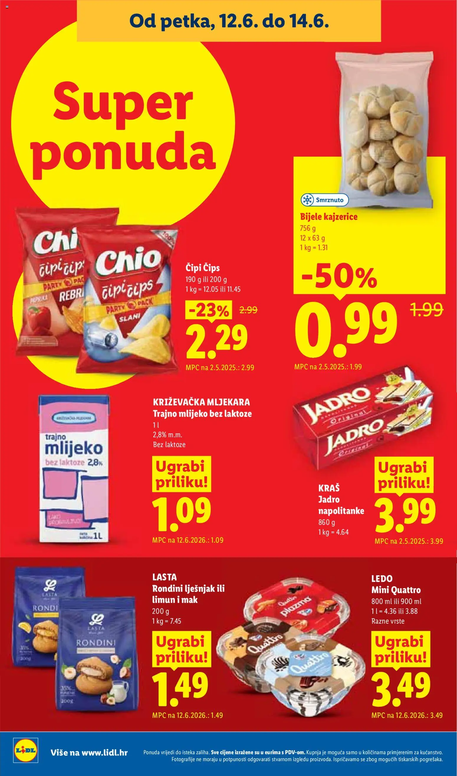 Lidl katalog | vrijedi od 08.06.2026 | Stranica: 74 | Proizvodi: Mlijeko, Paprika, Čips, Ledo