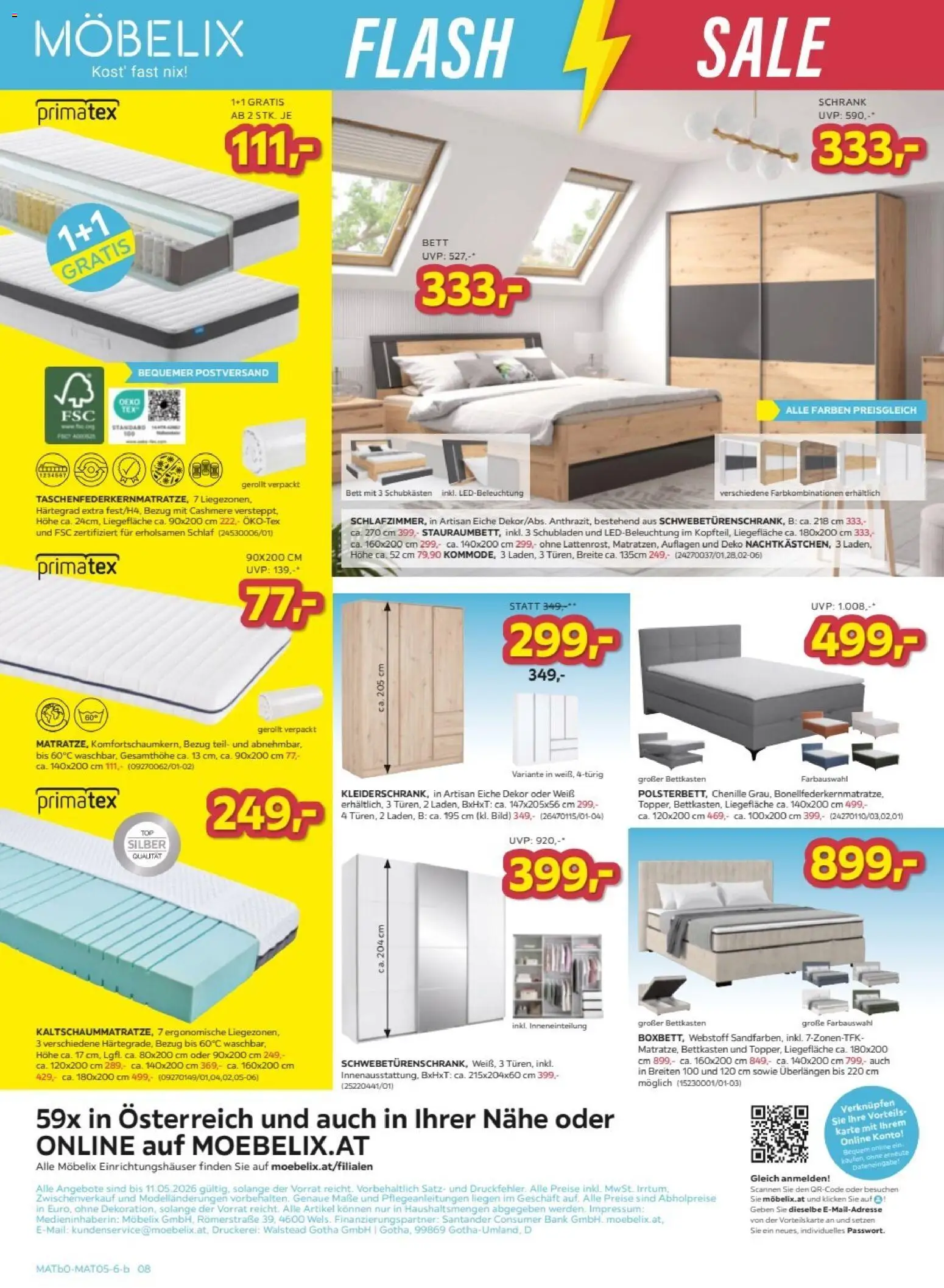Möbelix Flash sale gültig ab 01.05.2026 | Seite: 8 | Produkte: Bett, Schrank