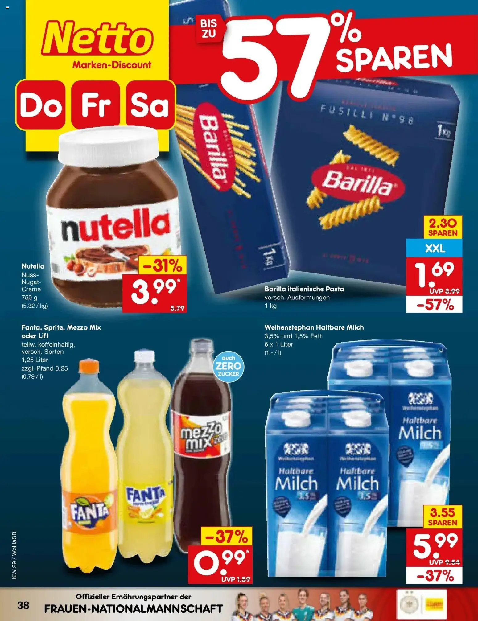 Netto Marken-Discount Prospekt Ludwigshafen-Edigheim – gültig ab 13.07.2026 | Seite: 54 | Produkte: Haltbare milch, Creme, Nutella, Pasta