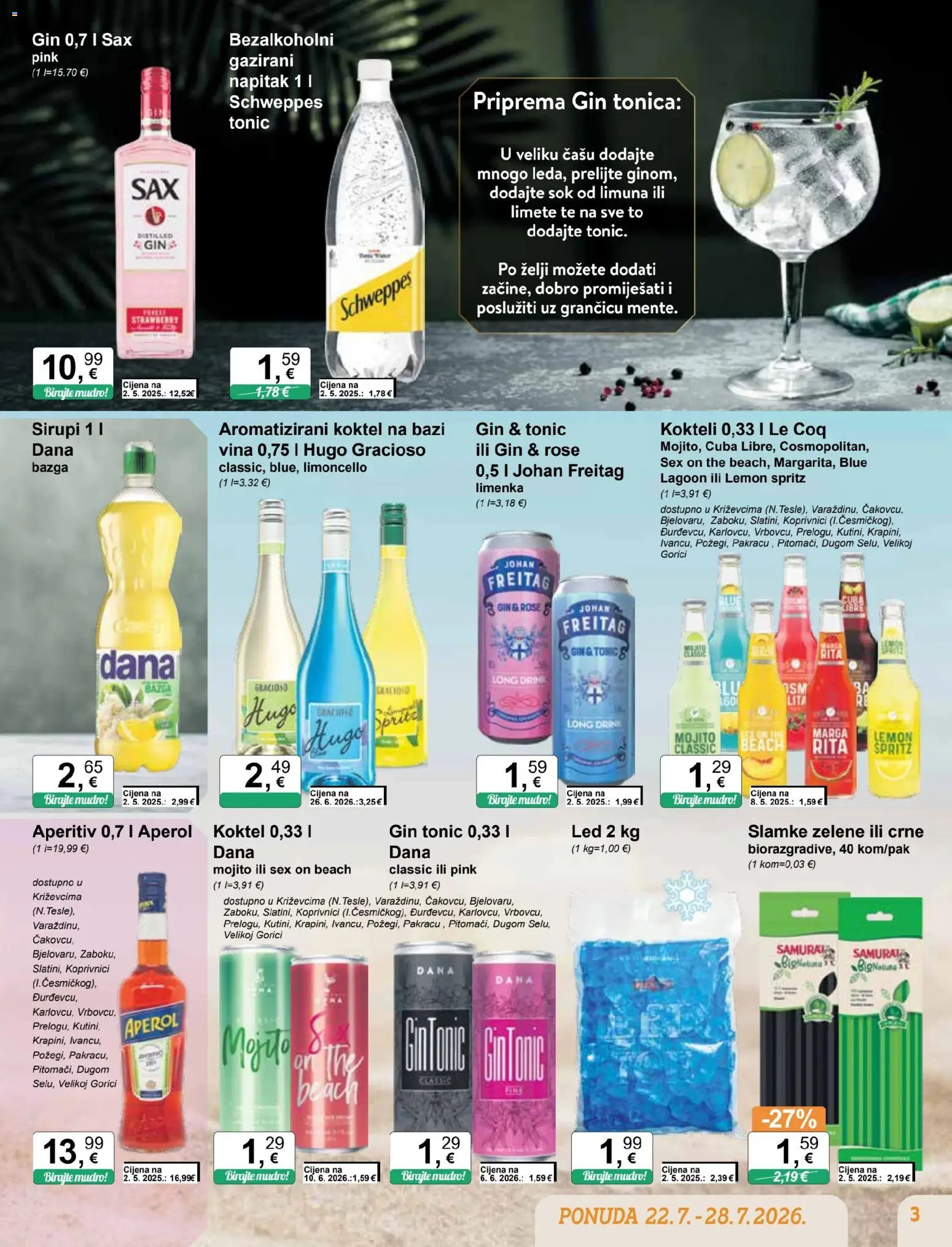 KTC katalog | vrijedi od 22.07.2026 | Stranica: 3 | Proizvodi: Kokteli, Sok od limuna, Tonic, Bazga