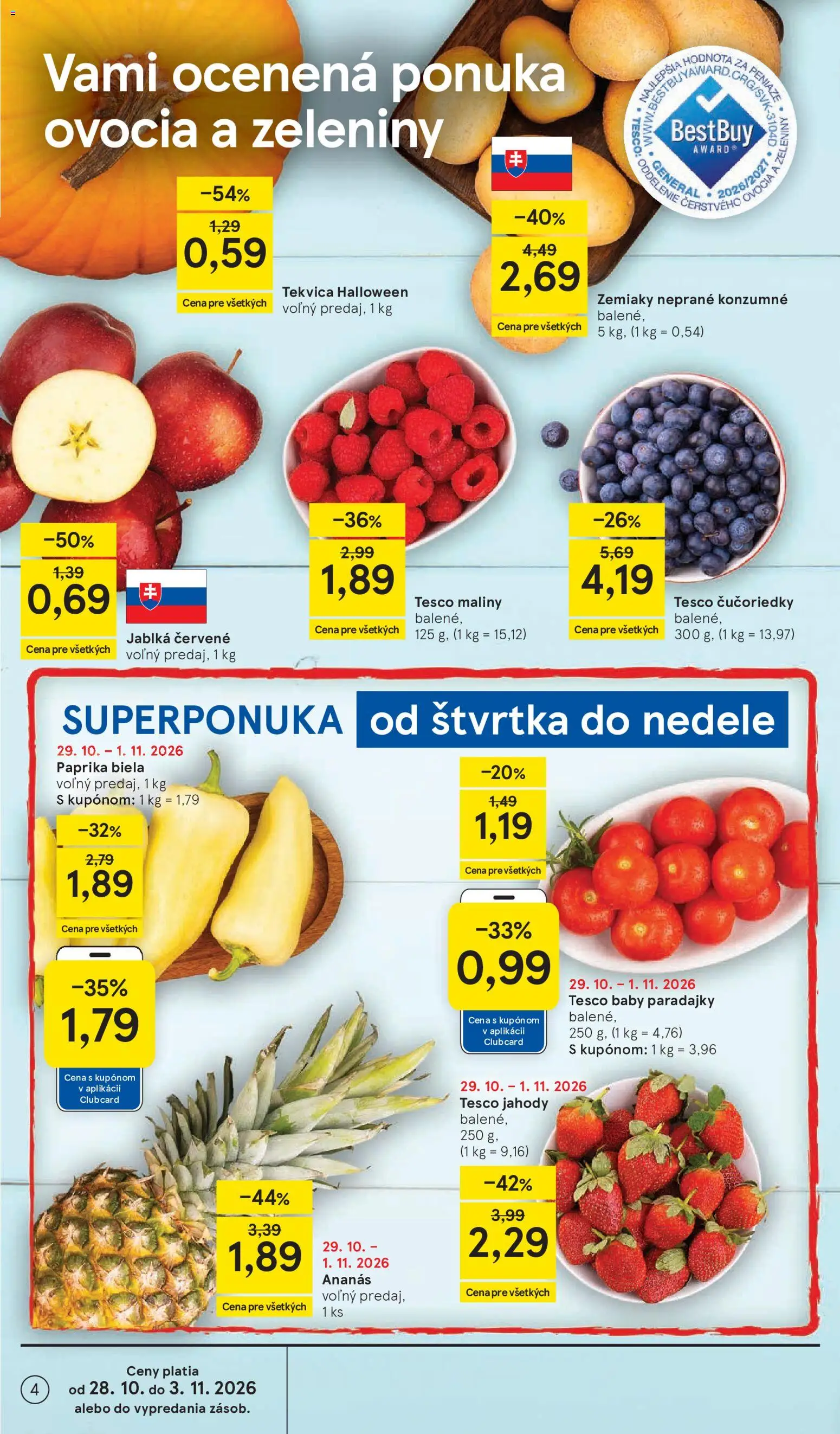 Nové Tesco akcie – leták je platný od 28.10.2026 | Strana: 4