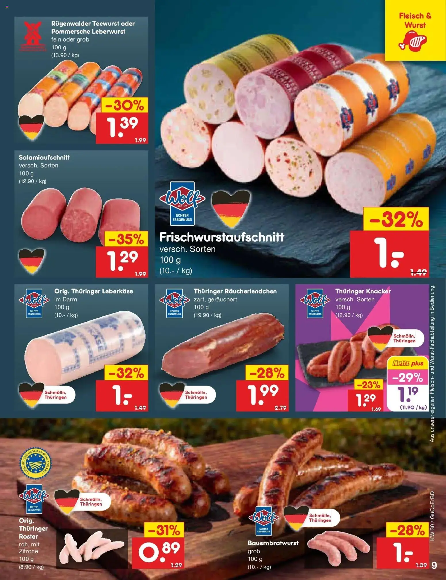 Netto Marken-Discount Prospekt Delitzsch – gültig ab 20.07.2026 | Seite: 13 | Produkte: Zitrone, Wurst, Fleisch, Leberkase