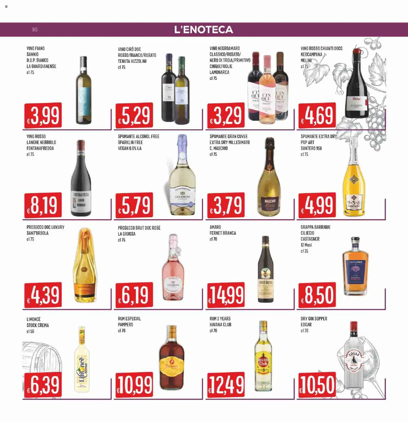Volantino SISA del 03/09/2026 | Pagina: 16 | Prodotti: Vegan, Fernet, Vino, Havana
