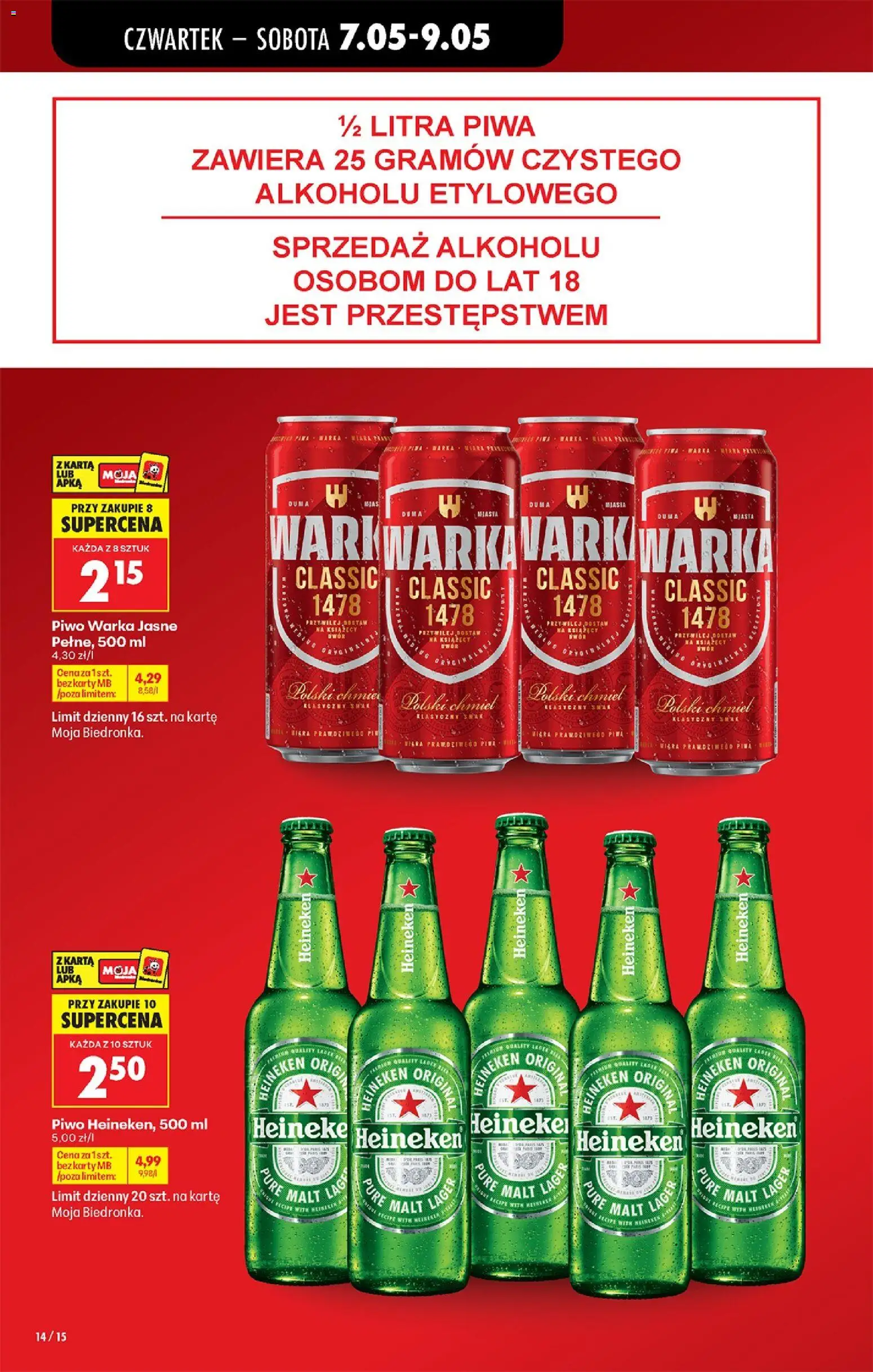 Biedronka Polsko leták - Codziennie niskie ceny od 07.10.2026 | Strana: 14 | Produkty: Heineken, Miska