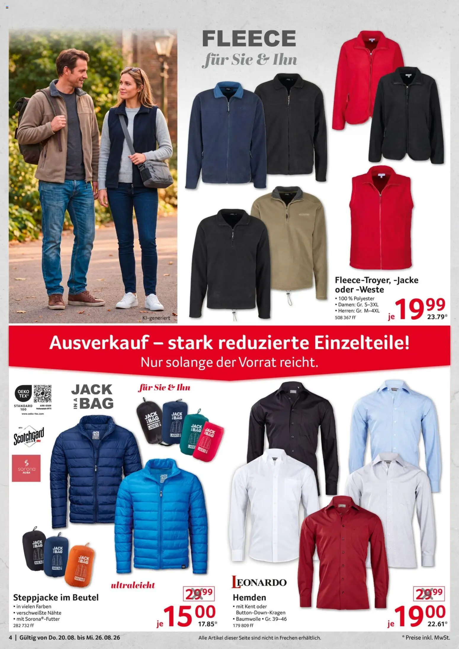 Selgros Non Food – gültig ab 20.08.2026 | Seite: 4 | Produkte: Steppjacke, Weste, Jacke