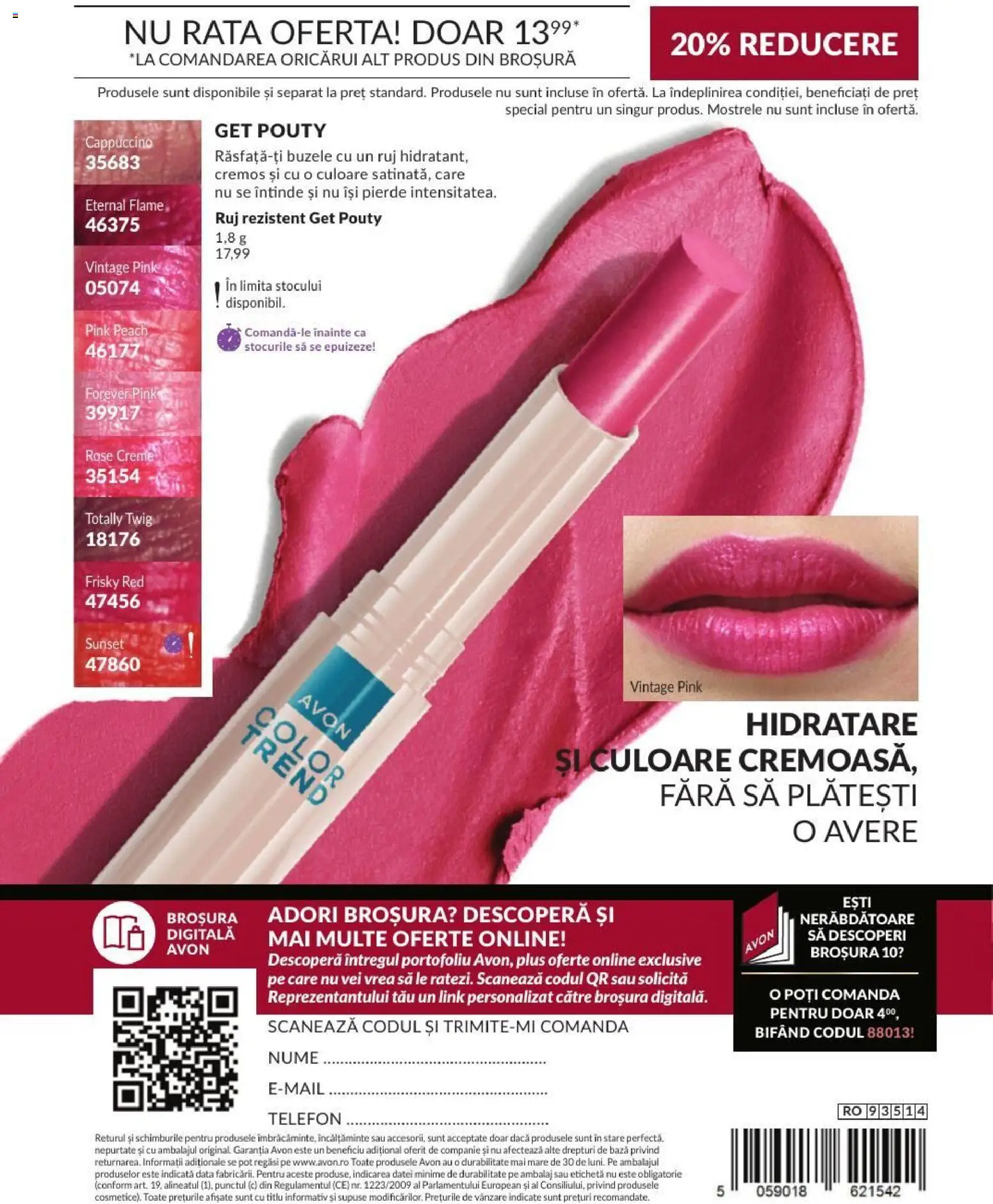Noul catalog Avon – valabil de la 01.09.2026 | Pagină: 196 | Produse: Ruj, Cappuccino, Incaltaminte, Plus