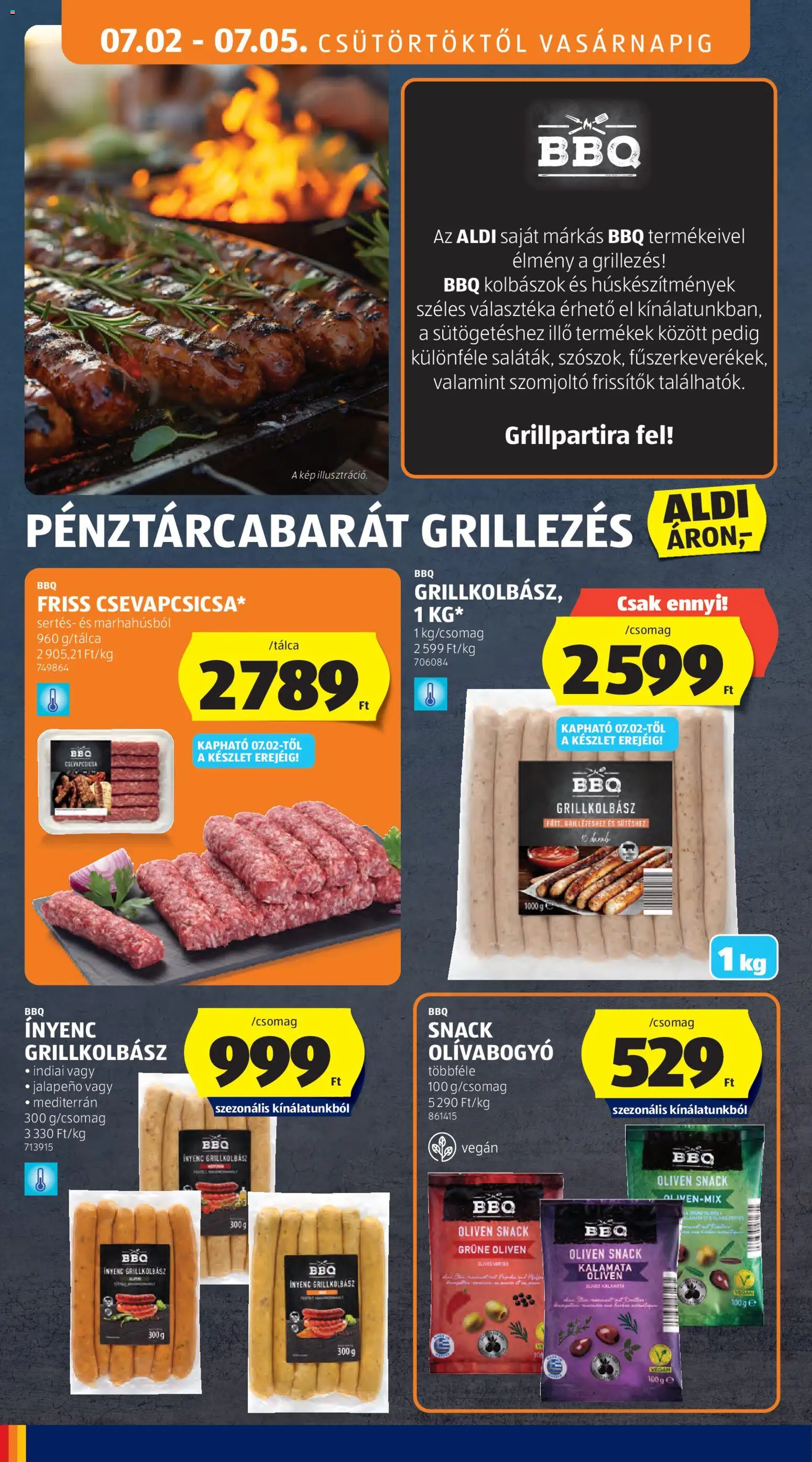 Aldi akciós ujság - amely érvényes a következő dátumtól: 2026.07.02. | Oldal: 22 | Termékek: Grillkolbász, Jalapeno, Vegán, Olívabogyó