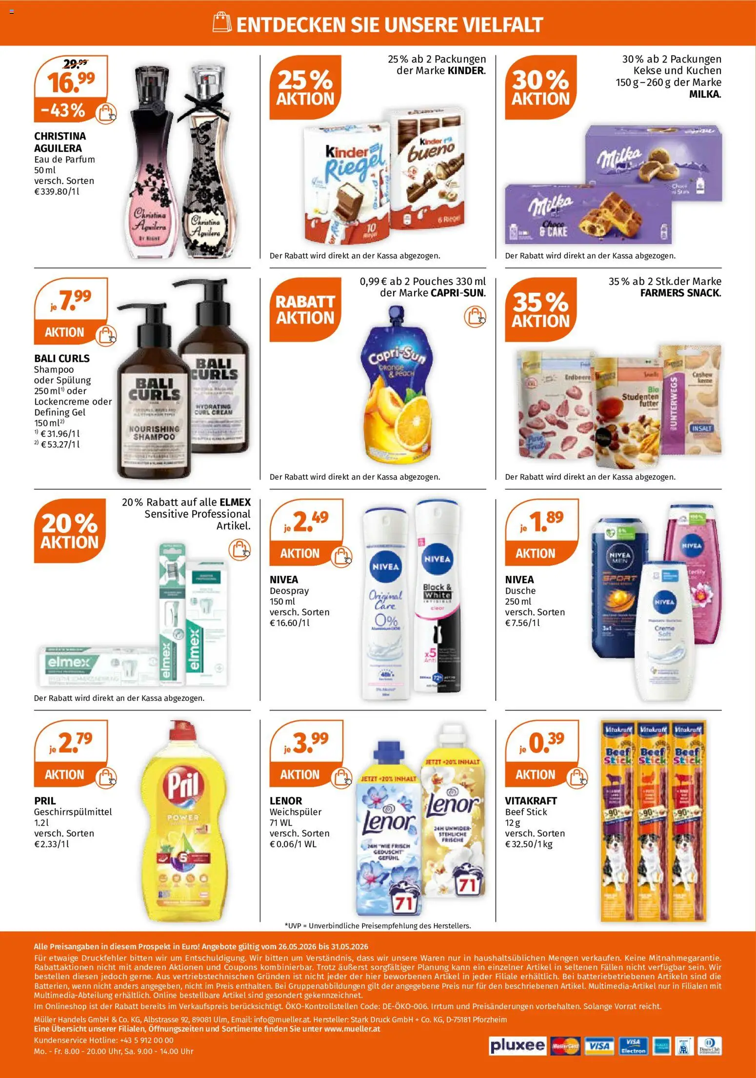 Müller Flugblatt gültig ab 26.05.2026 | Seite: 4 | Produkte: Kekse, Spülung, Creme, Weichspüler