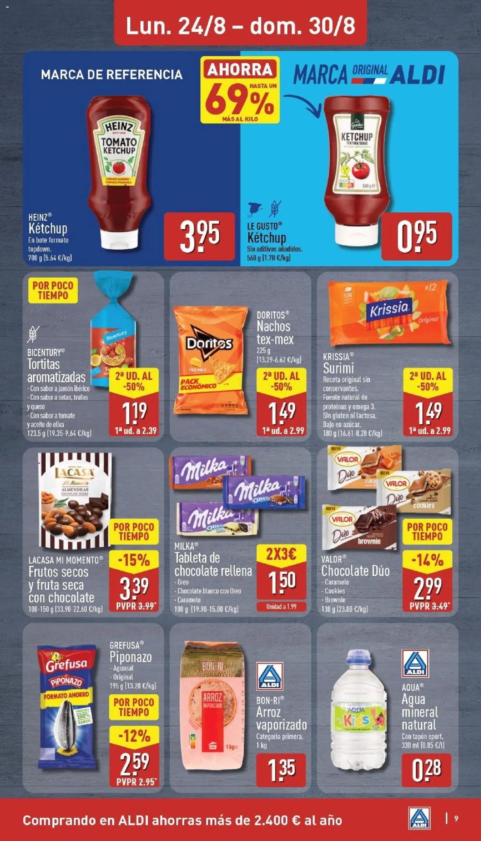 Aldi folleto Península │ válido desde el 24/08/2026 | Página: 9 | Productos: Queso, Aceite, Tomate, Tableta de chocolate