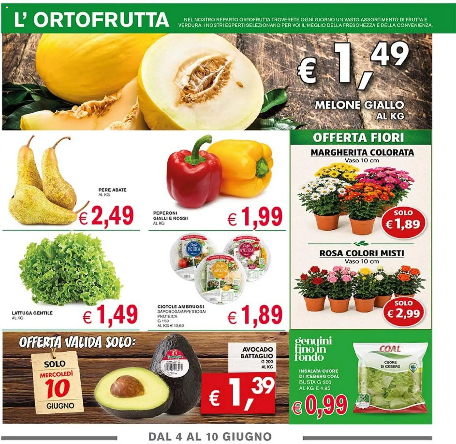 Volantino Coal del 04.06.2026 | Pagina: 2 | Prodotti: Insalata, Avocado, Frutta, Lattuga