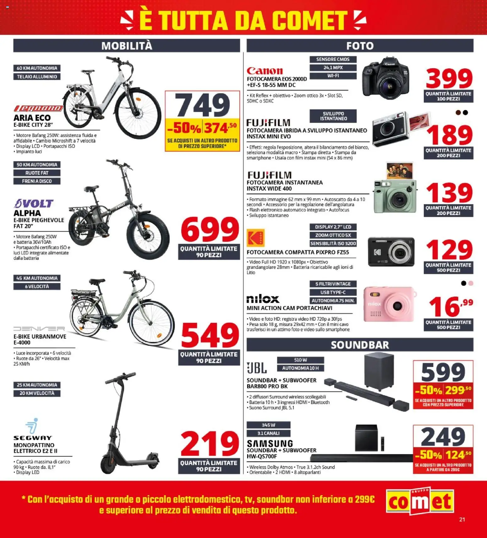 Volantino Comet del 24/09/2026 | Pagina: 21 | Prodotti: Action cam, Video, Cavo, USB