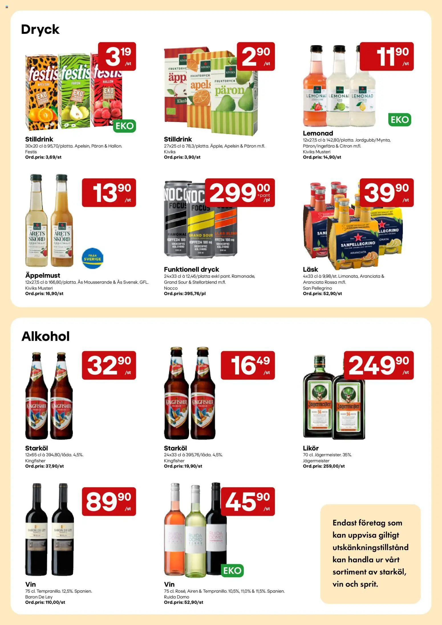 Snabbgross reklamblad aktuell från 05/10/2026 | Sida: 14 | Produkter: Päron, Alkohol, Vin, Hallon