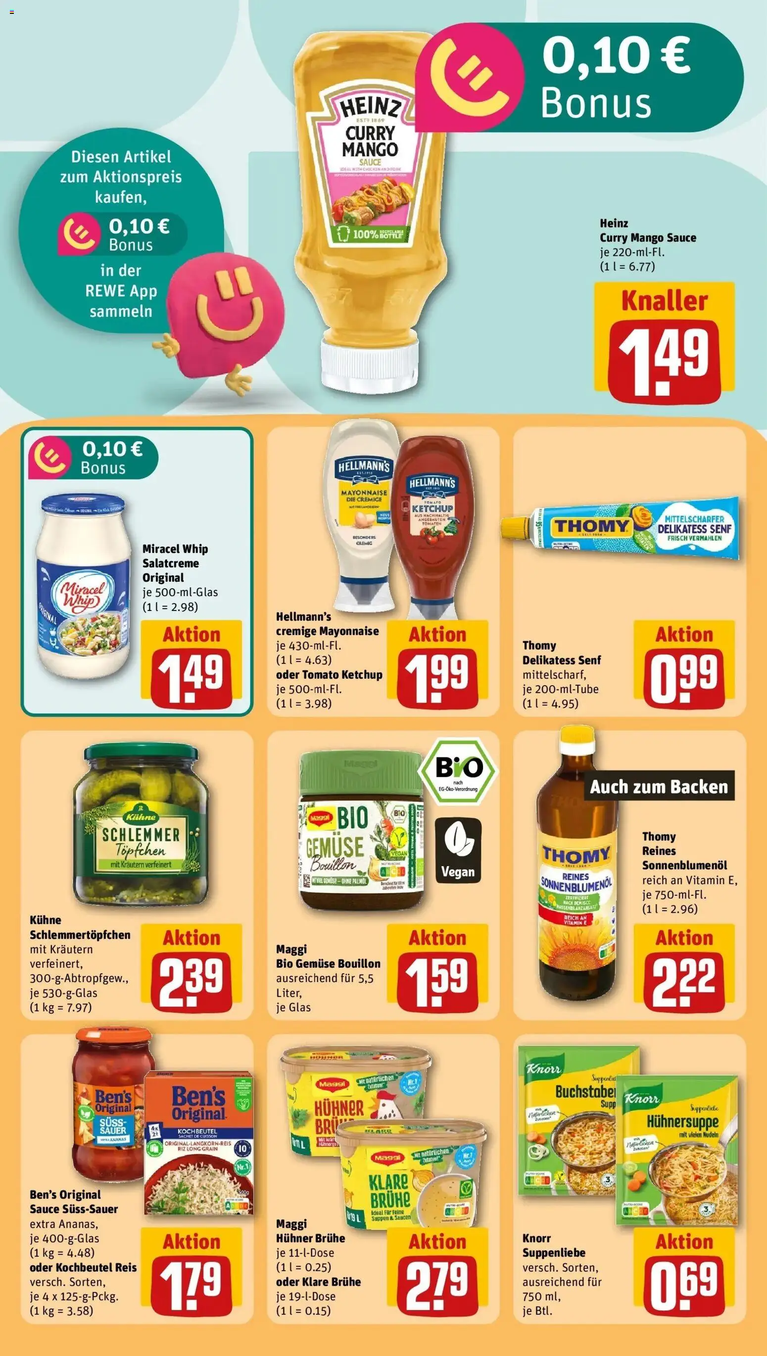 REWE Prospekt ab 17.08.2026 zum Blättern » Angebote | Seite: 20 | Produkte: Mayonnaise, Mango, Reis, Ketchup