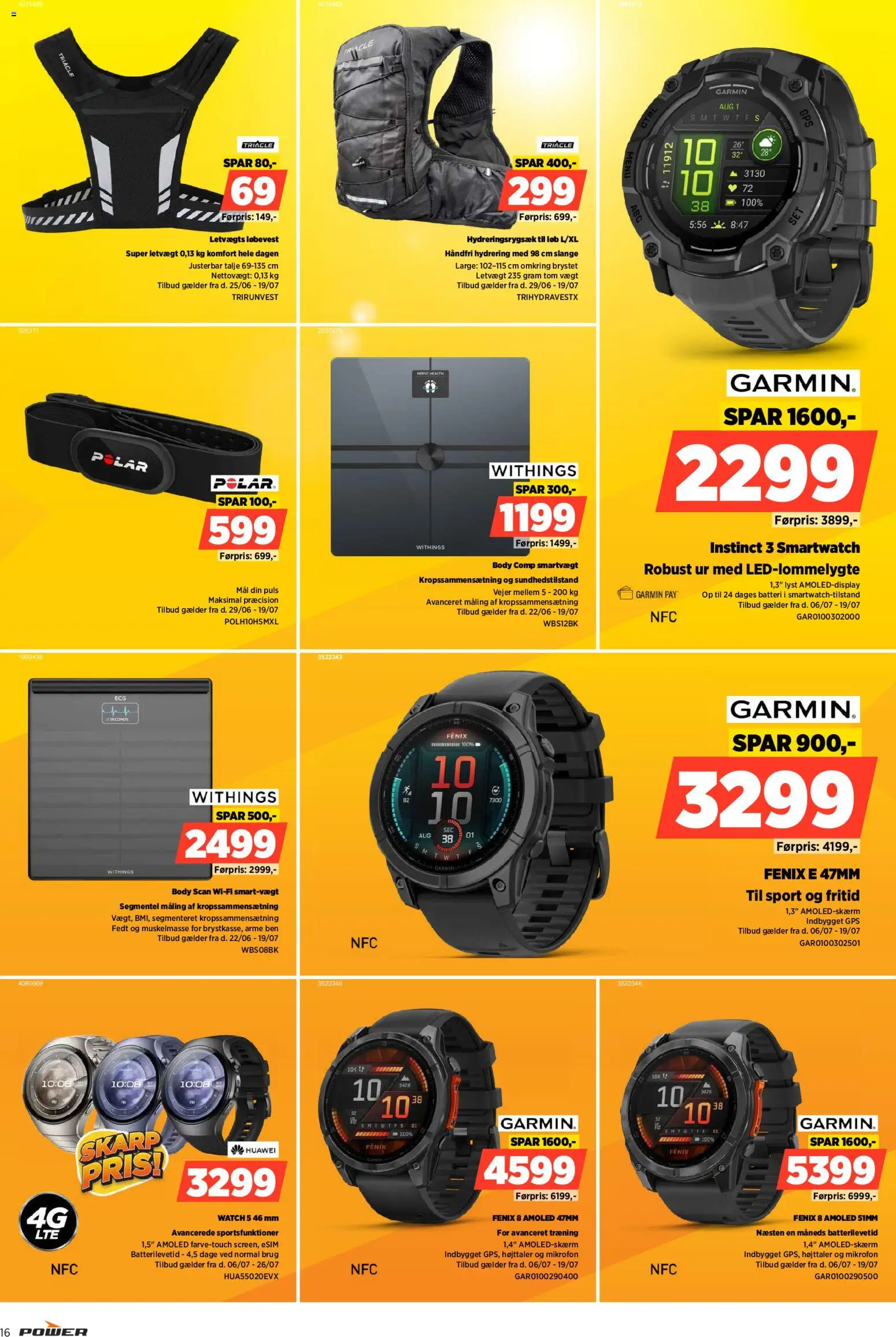 Power tilbudsavis – gyldig fra 10/07/2026 | Side: 16 | Produkter: Ur, Højttaler, Batteri, Smartwatch