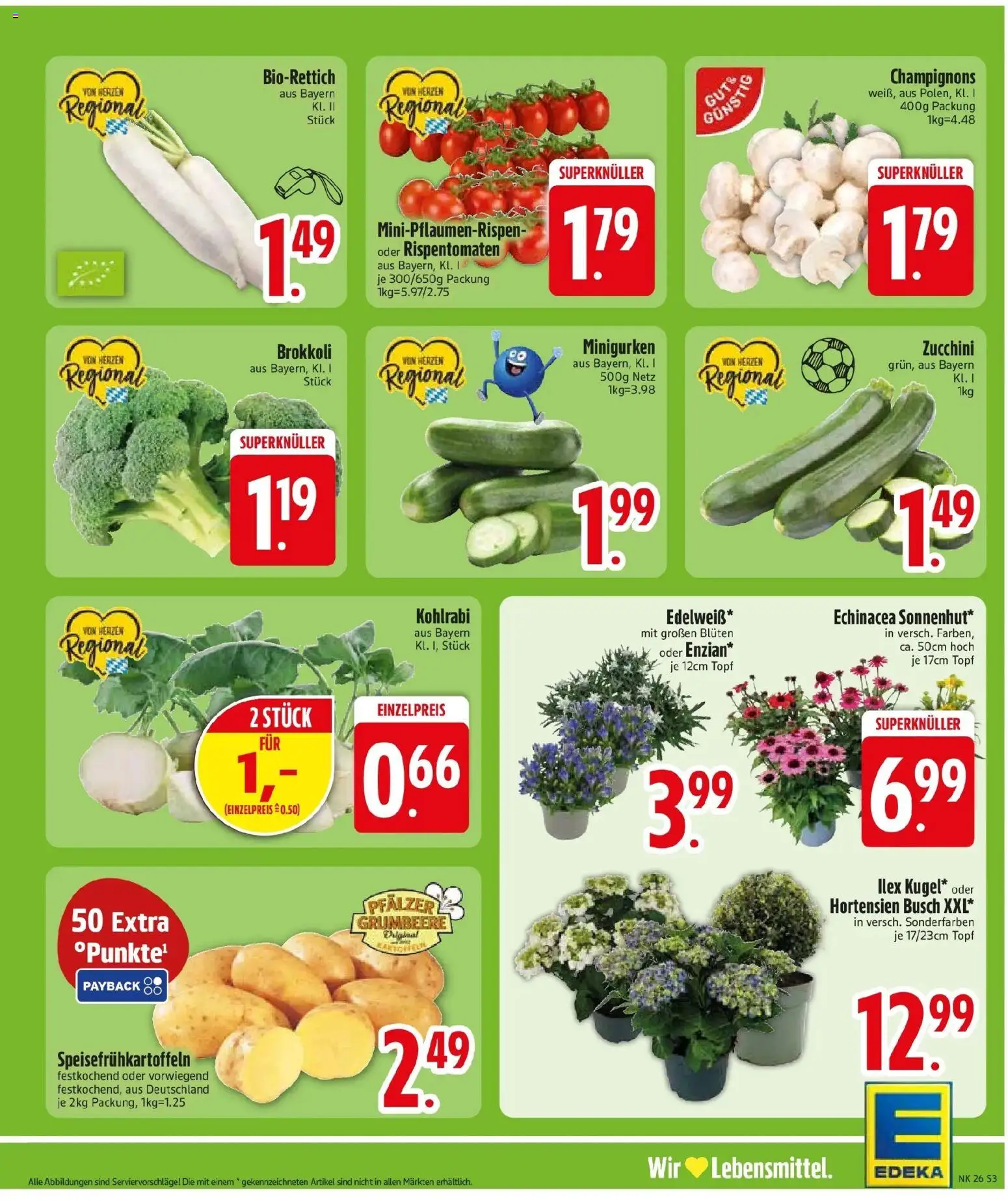 Edeka prospekt Passau – gültig ab 21.06.2026 | Seite: 5 | Produkte: Kohlrabi, Champignons, Brokkoli, Zucchini
