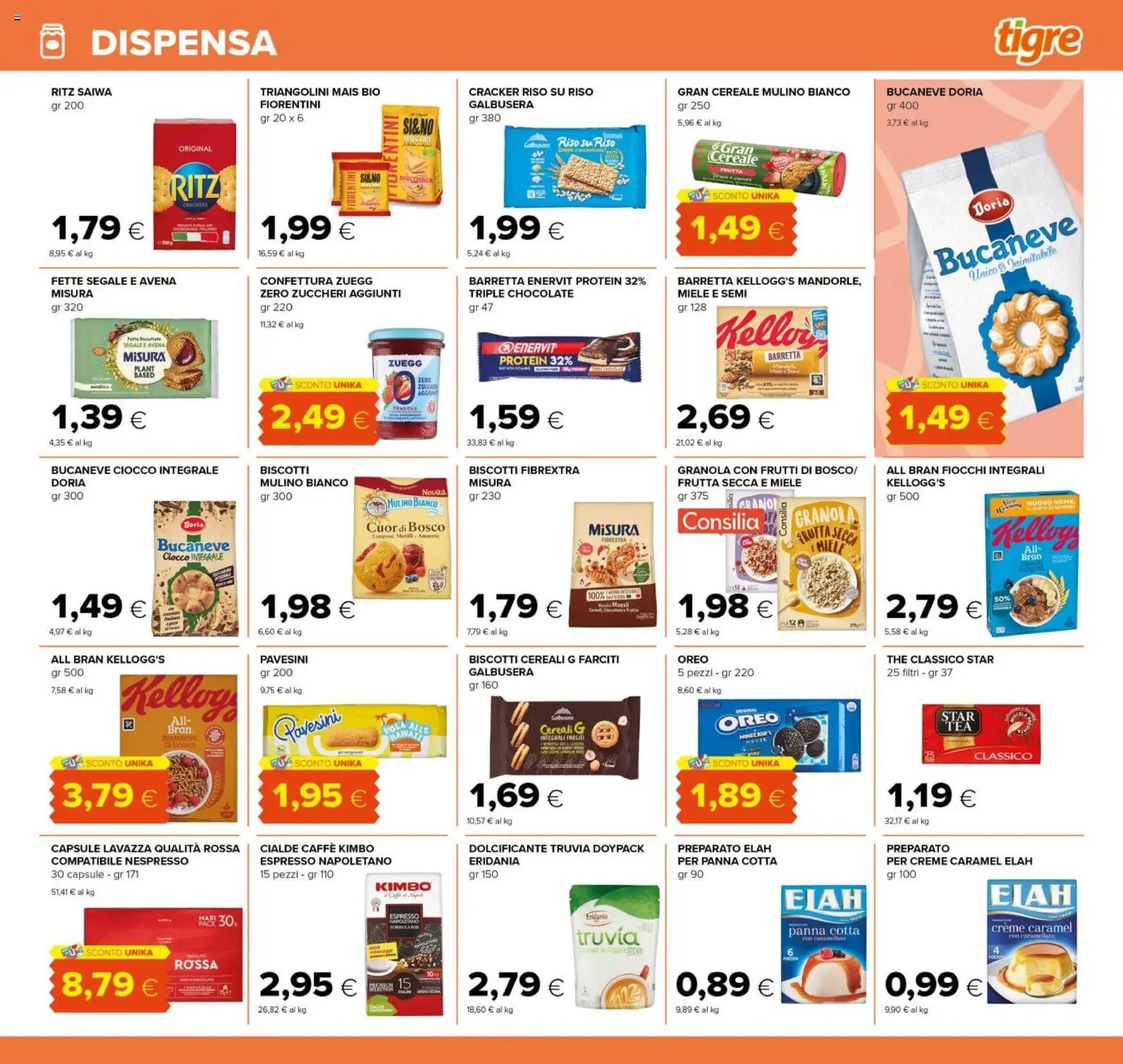 Volantino Tigre del 21/08/2026 | Pagina: 15 | Prodotti: Muesli, Riso, Miele, Kimbo