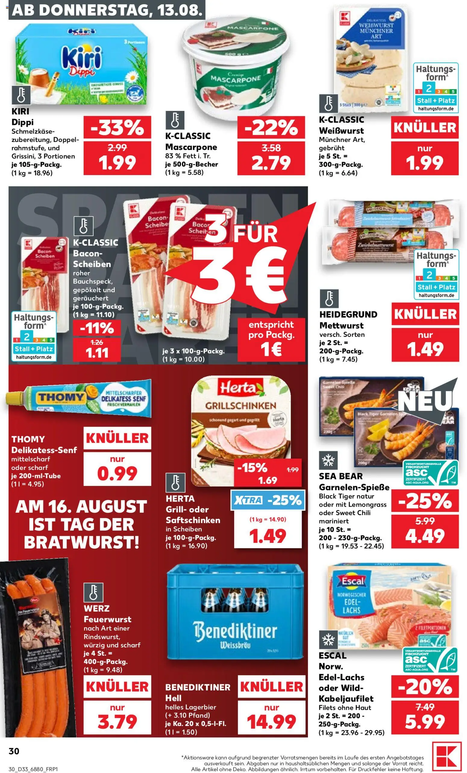 Kaufland Prospekt Völklingen – gültig ab 13.08.2026 | Seite: 30 | Produkte: Grill, Mascarpone, Weißwurst, Chili