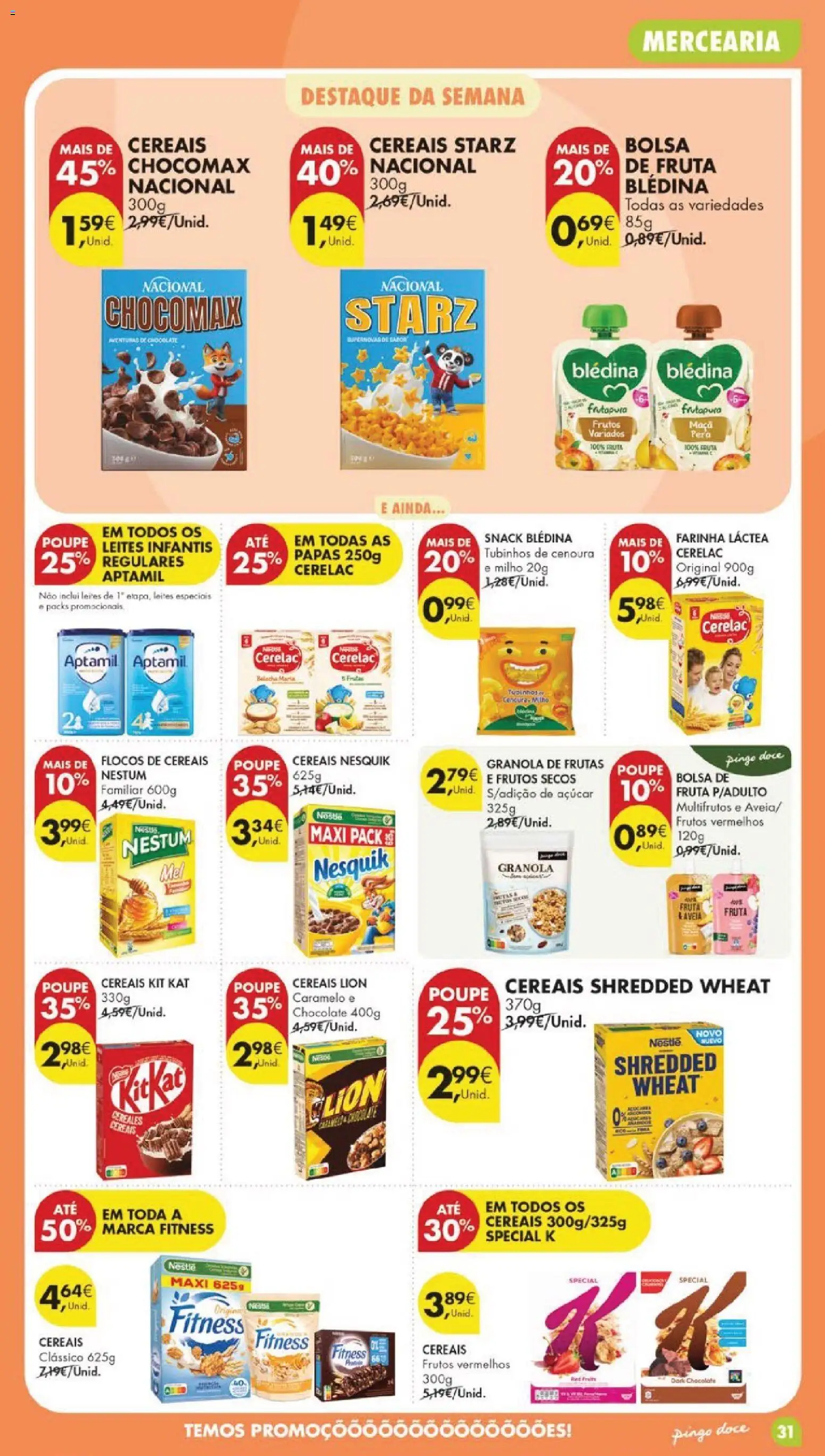 Pingo Doce folheto │ válido de 05.05.2026 | Página: 33 | Produtos: Aveia, Maça, Açúcar, Cereais