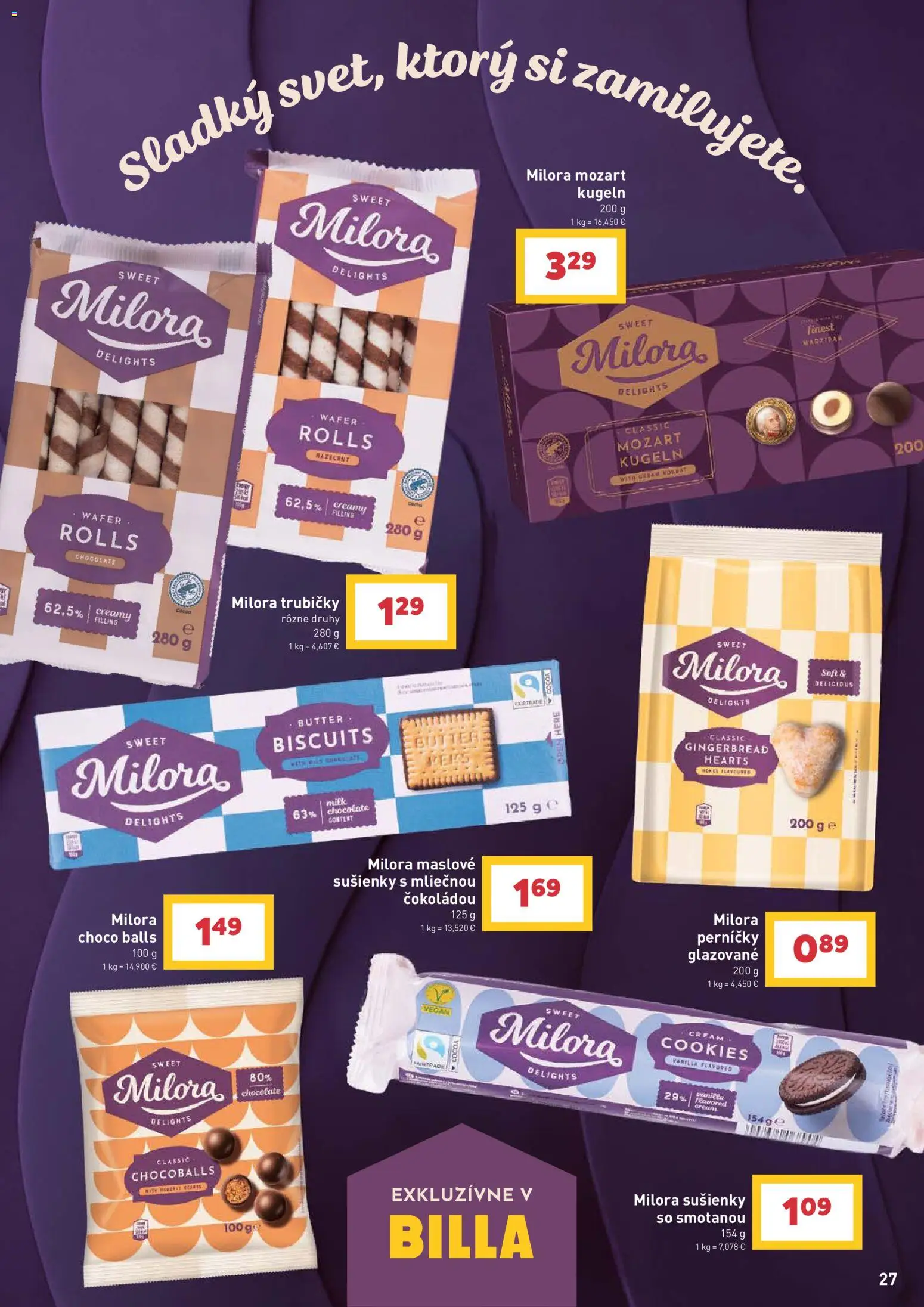 Nové Billa akcie – leták je platný od 09.09.2026 | Strana: 27 | Produkty: Sušienky, Maslove sušienky, Trubičky
