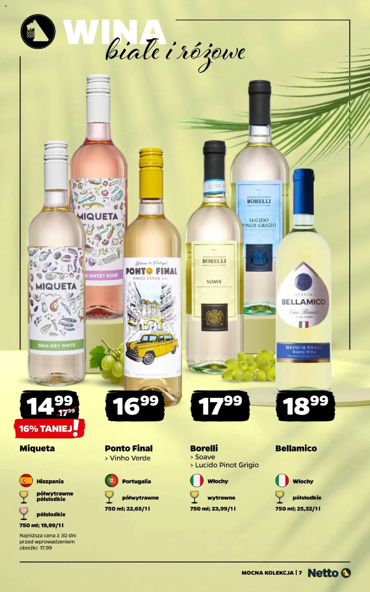 Netto gazetka - Wina od 31.08.2026 | Strona: 7 | Produkty: Wina białe, Vinho verde, Pinot Grigio