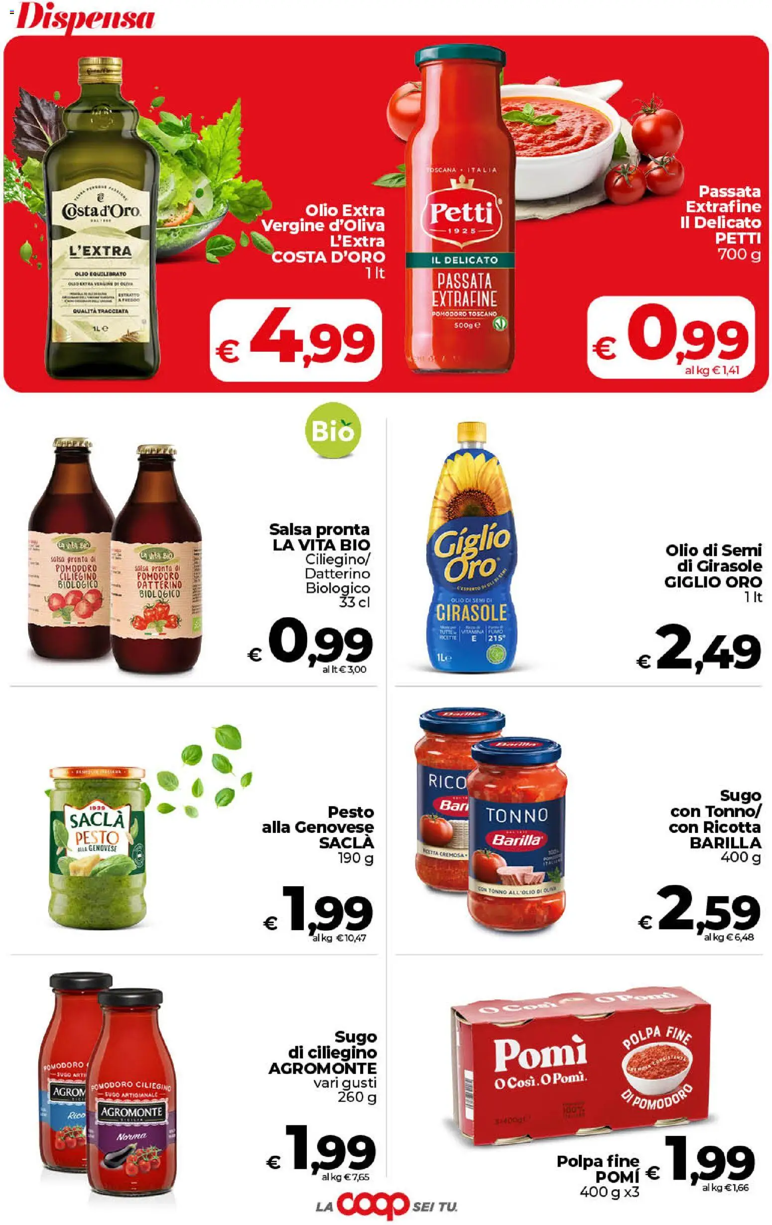 Volantino COOP del 31/07/2026 | Pagina: 26 | Prodotti: Salsa, Olio, Pesto, Ricotta
