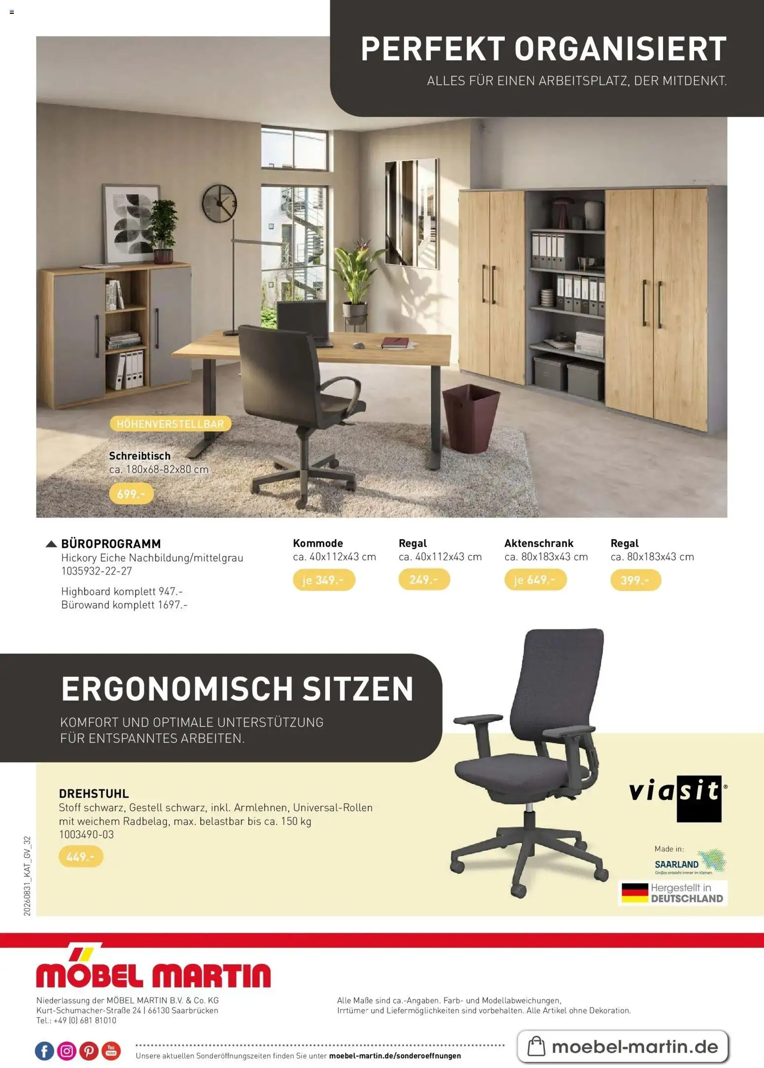 Möbel Martin Wohnen und Küchen (ab 31.08.2026) zum Blättern | Seite: 32 | Produkte: HIghboard, Kommode, Regal
