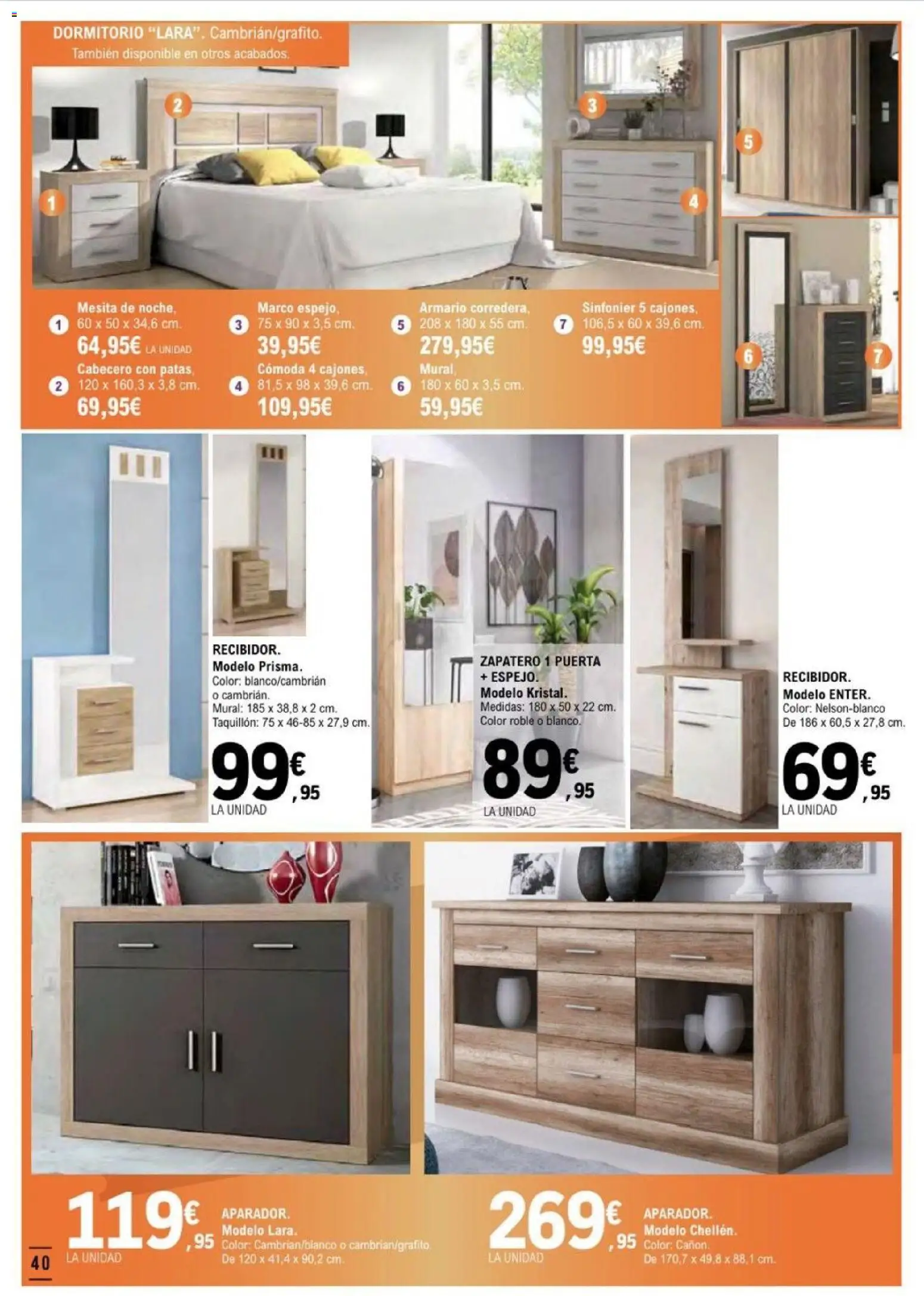 E.Leclerc folleto Salamanca │ válido desde el 17.06.2026 | Página: 40 | Productos: Zapatero, Marco, Aparador, Espejo