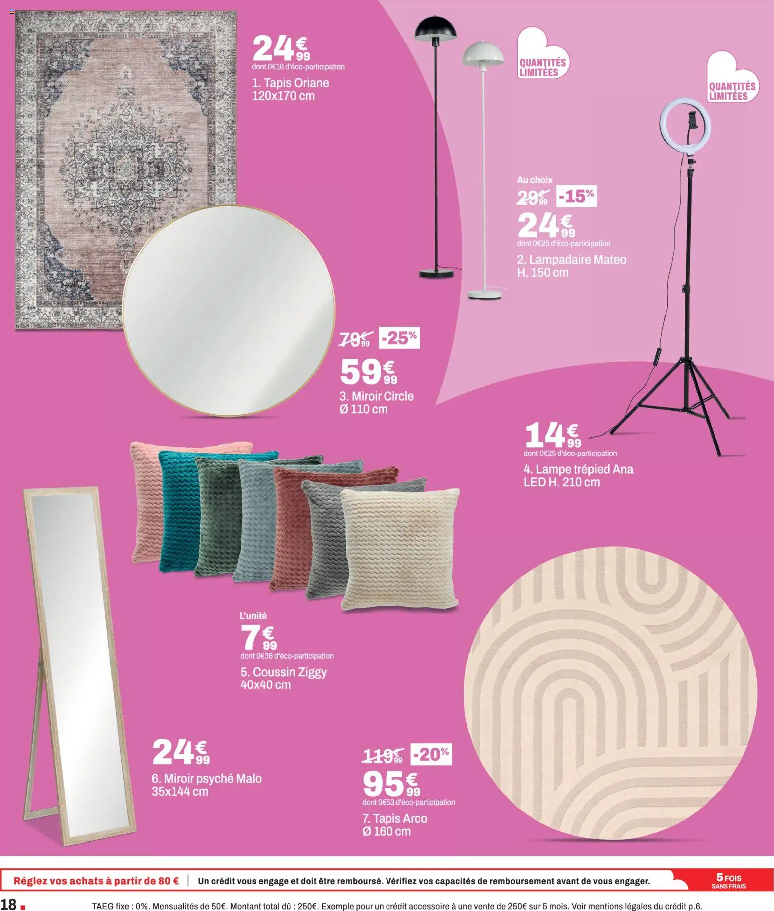{H1} | Page: 18 | Produits: Lampadaire, Miroir, Tapis, Lampe