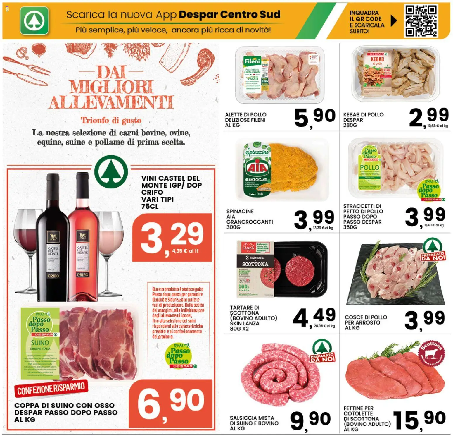 Volantino Interspar del 18.06.2026 | Pagina: 9 | Prodotti: Bovino, Pollo, Salsiccia, Cosce di pollo