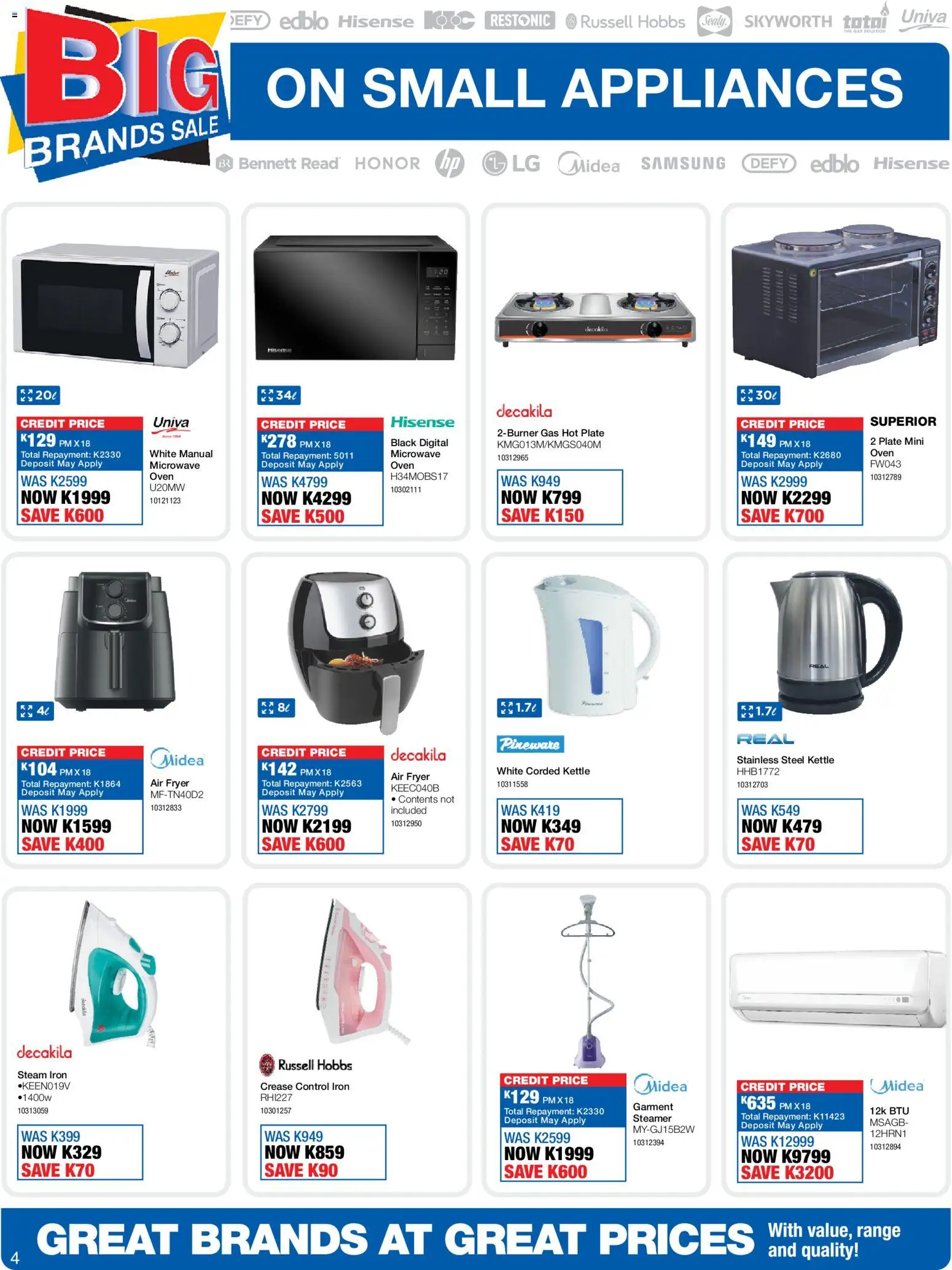New OK Furniture catalogue – valid from 13.04.2026 | Page: 4 | Products: Plate, Iron, Air fryer, Hot plate