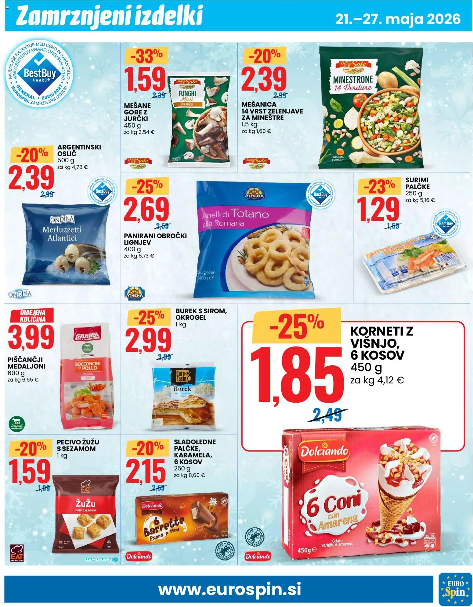 Novi Eurospin katalog ponudbe – veljaven od 21.05.2026 | Stran: 5 | Izdelki: Oslič