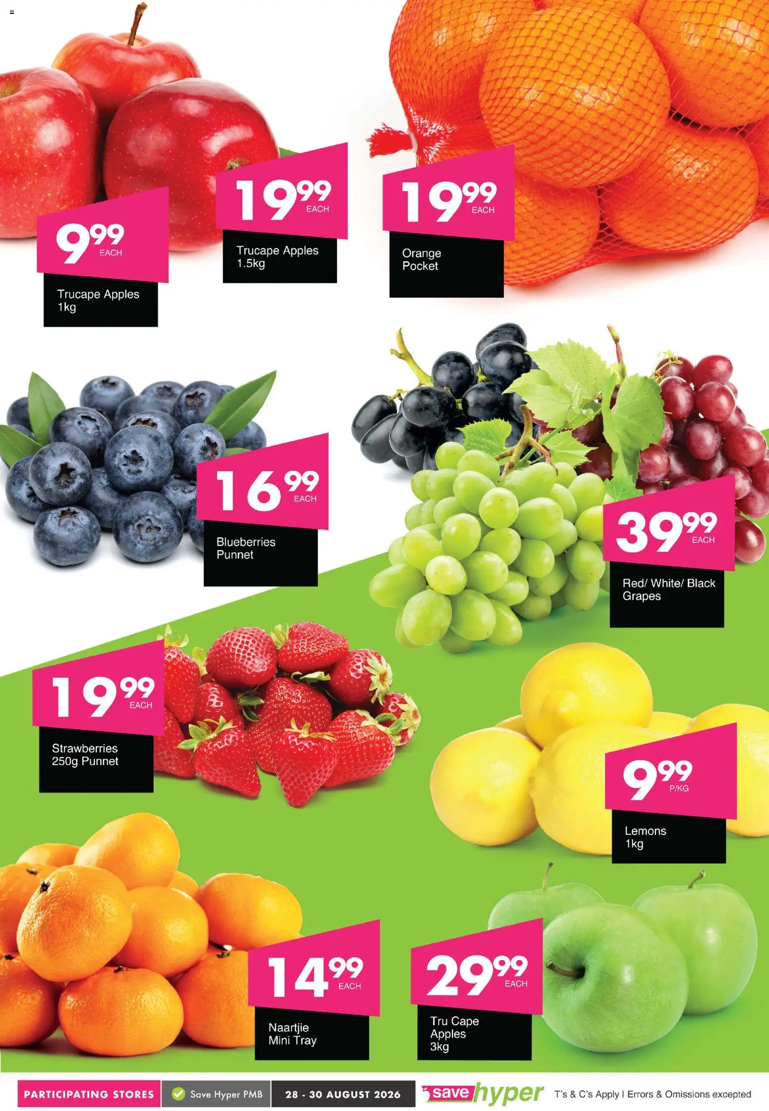 New Save catalogue – valid from 28/08/2026 | Page: 5 | Products: Blueberries, Apples, Strawberries, Grapes