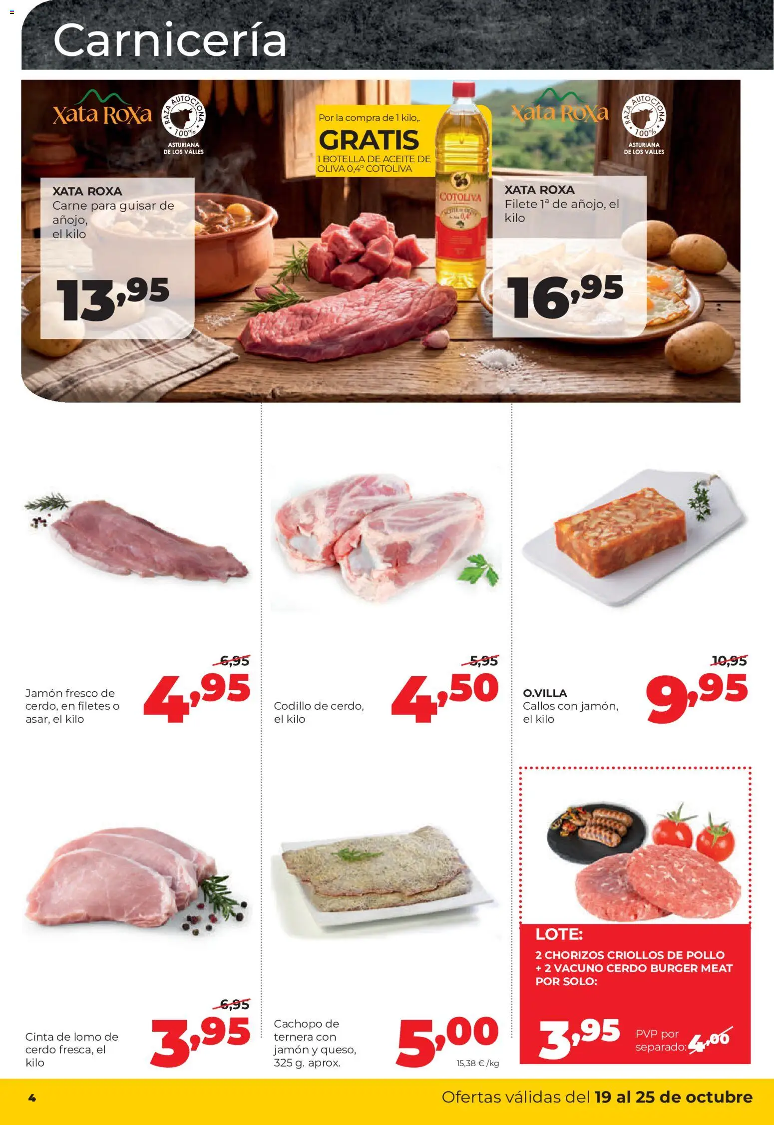 Alimerka folleto Castilla y León │ válido desde el 19/10/2026 | Página: 4 | Productos: Callos, Lomo, Carne, Pollo