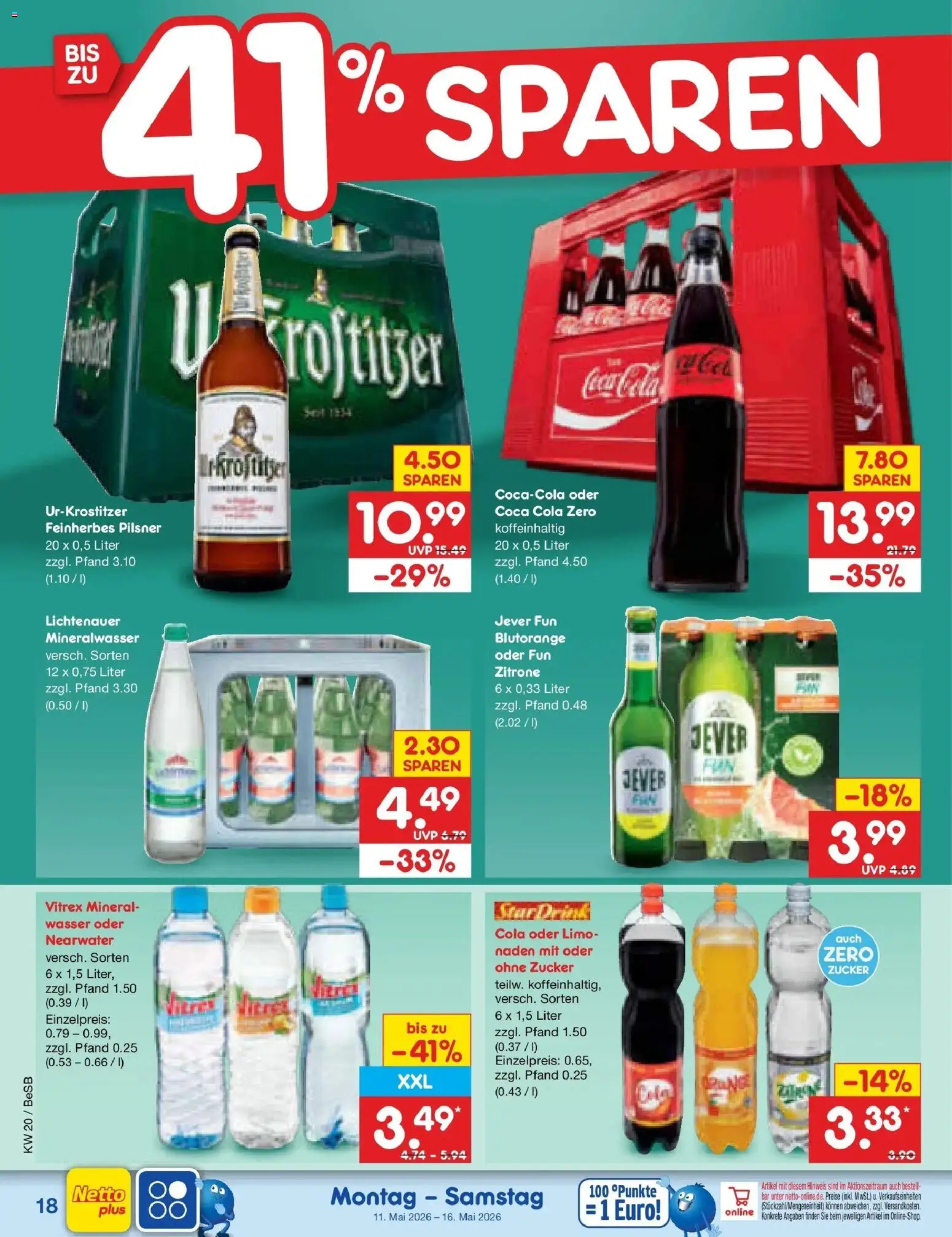 Netto Marken-Discount Prospekt Kremmen	 – gültig ab 10.05.2026 | Seite: 23 | Produkte: Coca cola, Mineralwasser, Wasser, Jever