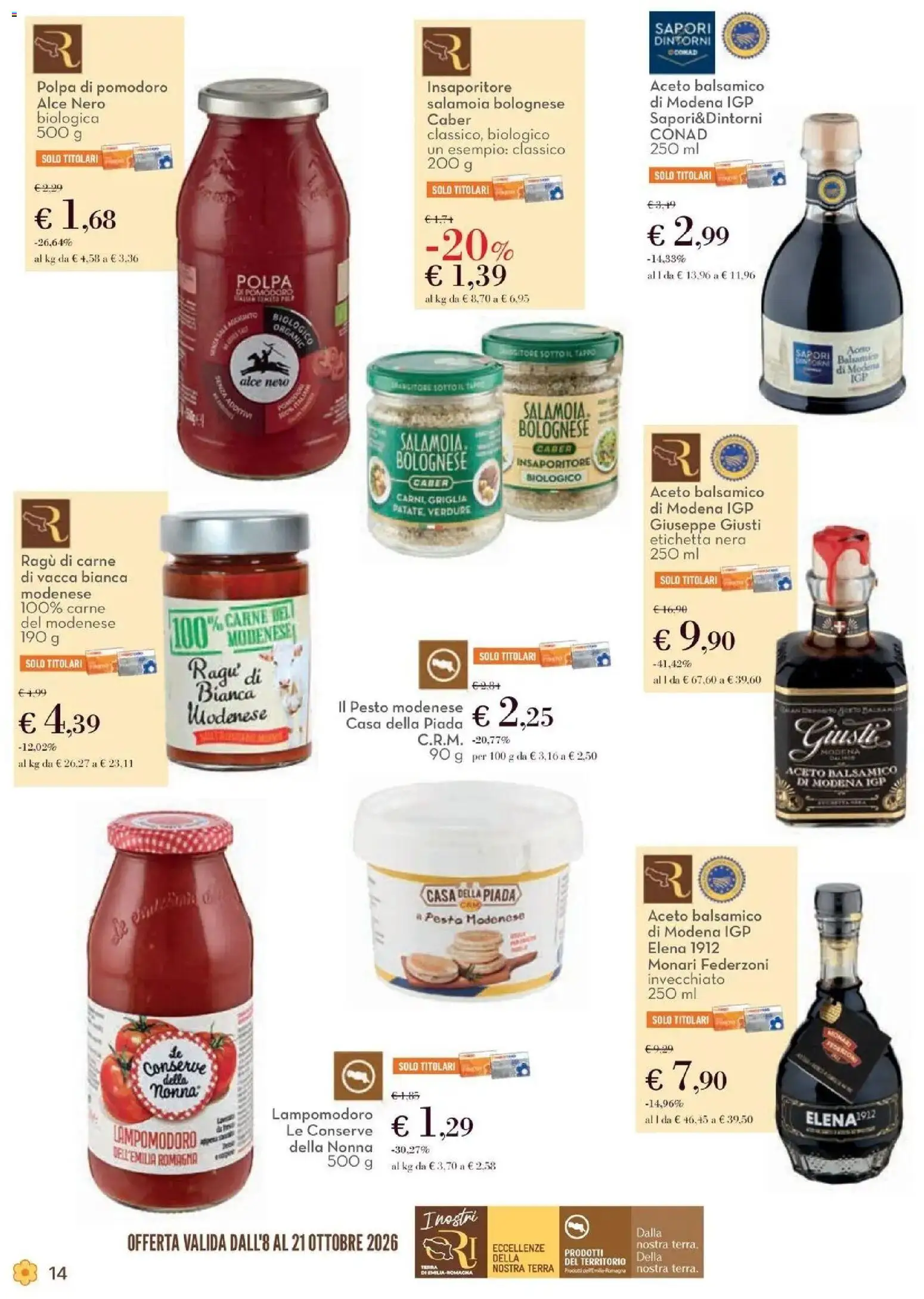 Anteprima volantino Conad dal 08/10/2026 prossima settimana | Pagina: 14 | Prodotti: Verdure, Ragú, Griglia, Terra