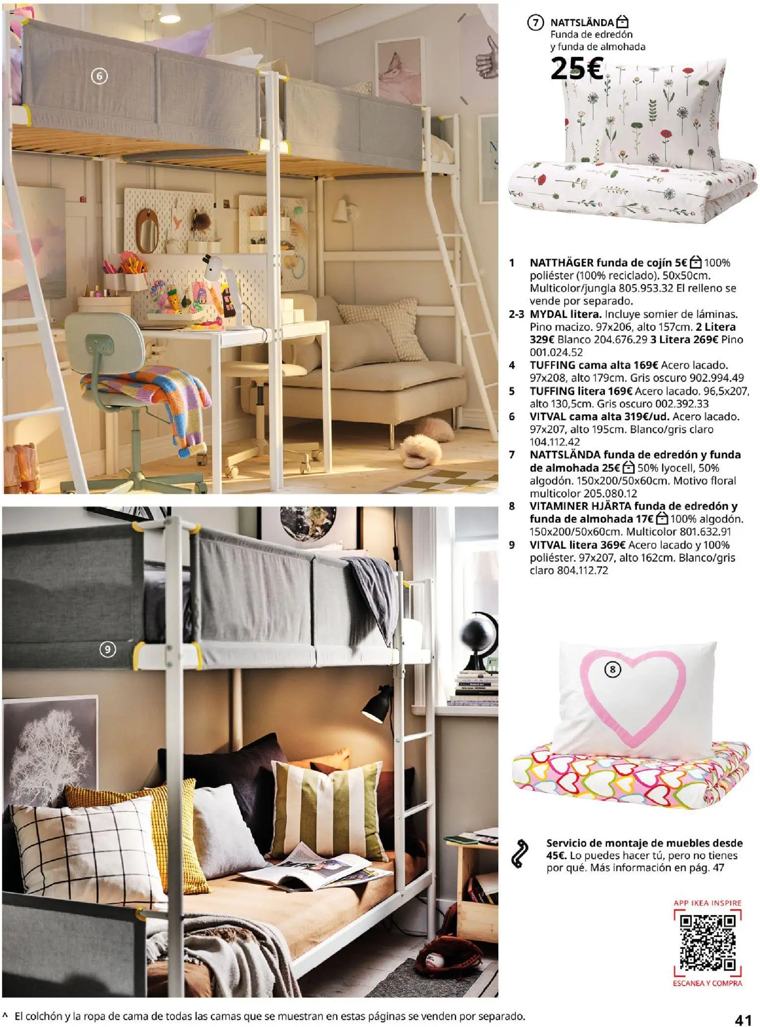 Catálogo IKEA  y los niños  │ válido desde el 06.03.2026 | Página: 41 | Productos: Edredón, Somier, Muebles, Almohada
