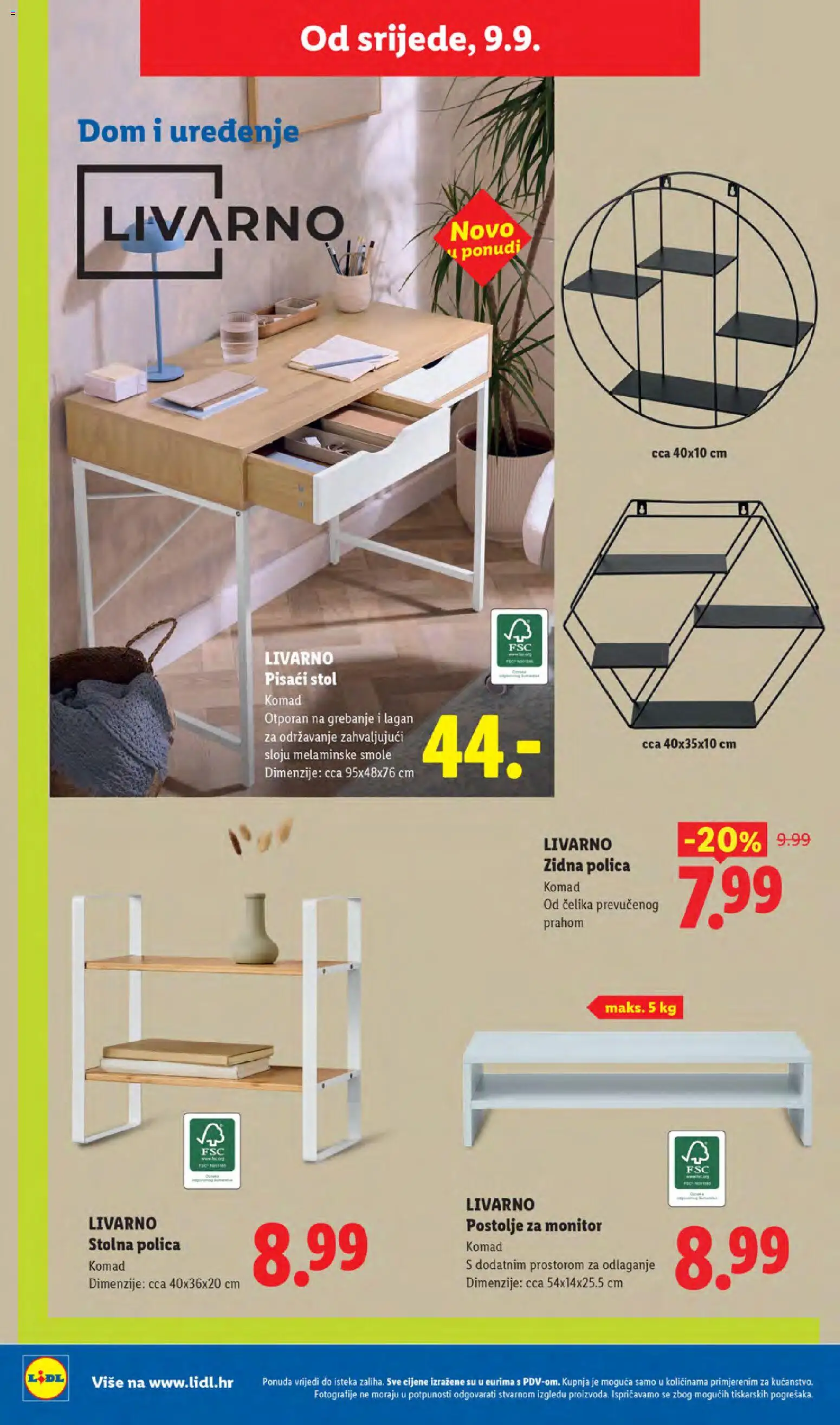 Lidl katalog | vrijedi od 07.09.2026 | Stranica: 50 | Proizvodi: Polica, Stol, Monitor