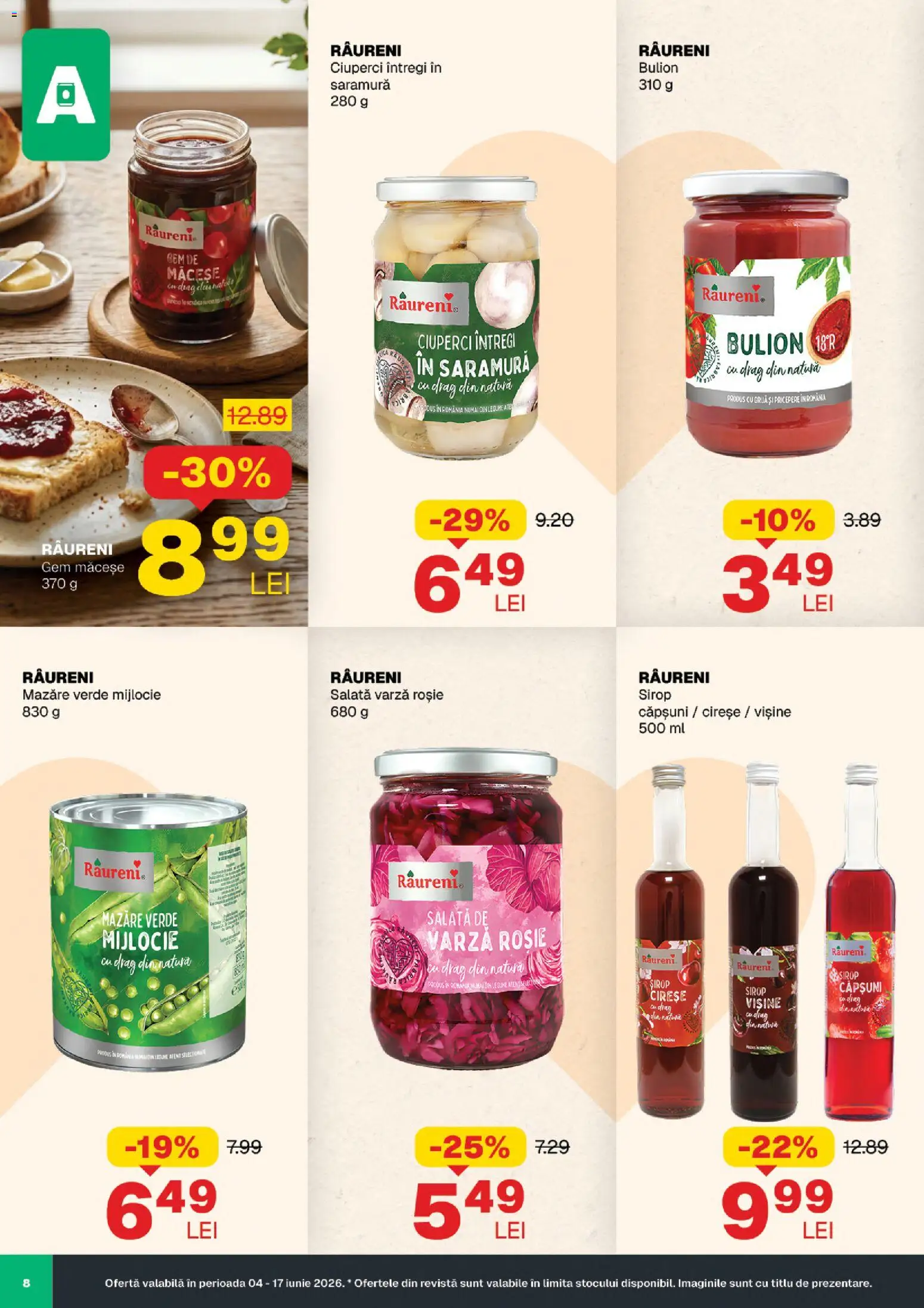 Noul catalog Annabella – valabil de la 04.06.2026 | Pagină: 8 | Produse: Mazăre, Ciuperci, Gem, Sirop