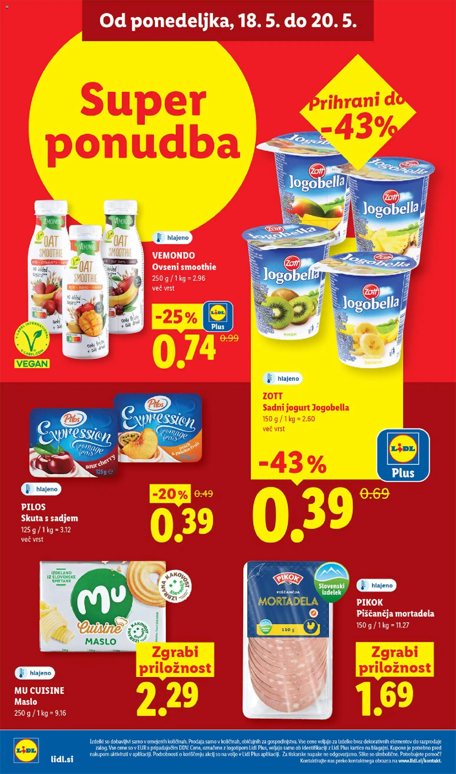 Novi Lidl katalog ponudbe – veljaven od 14.05.2026 | Stran: 52 | Izdelki: Mortadela, Jogurt, Skuta, Mesa alta