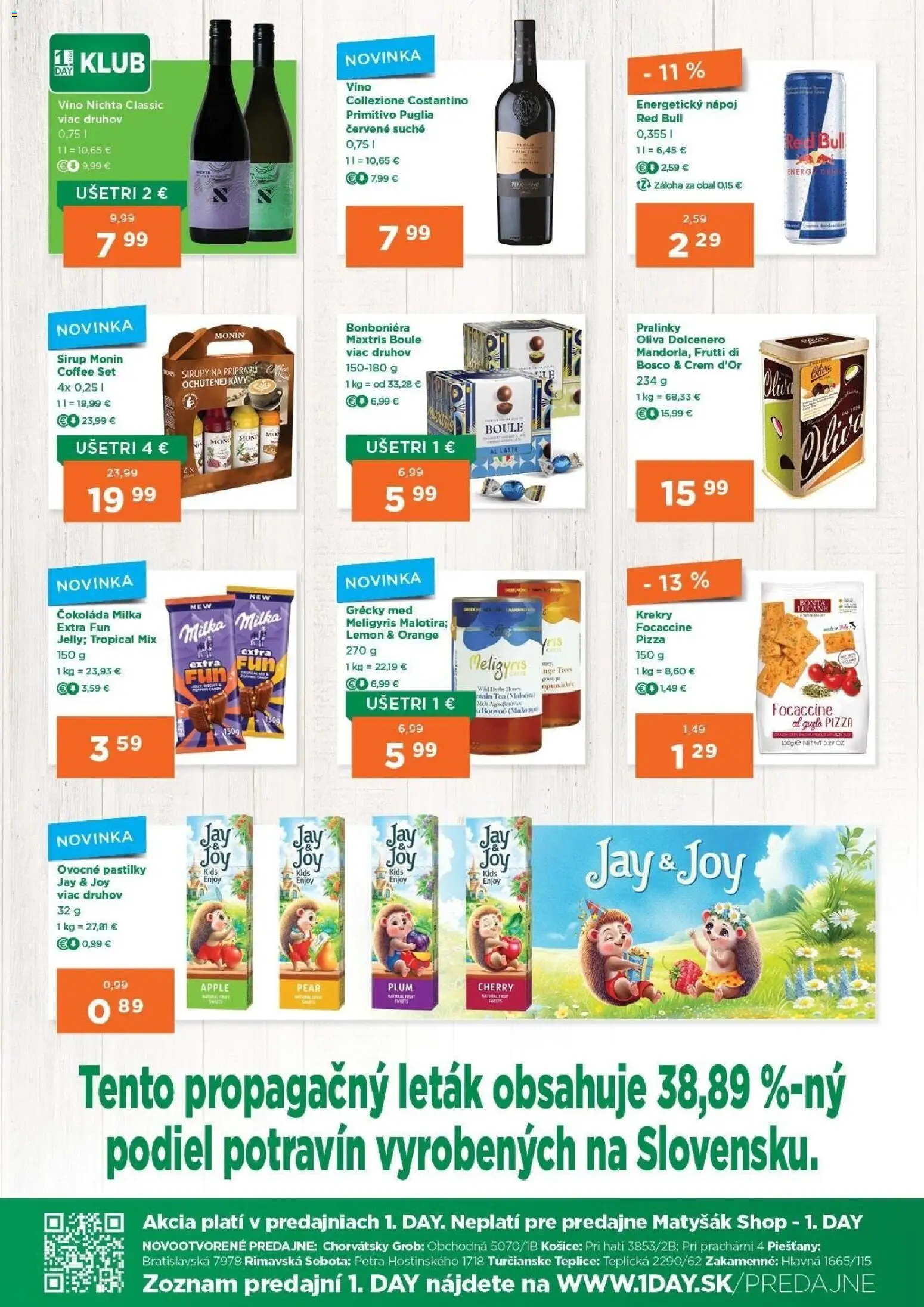 Nové 1day akcie – leták je platný od 10.09.2026 | Strana: 3 | Produkty: Red Bull, Krekry, Bonboniéra, Milka