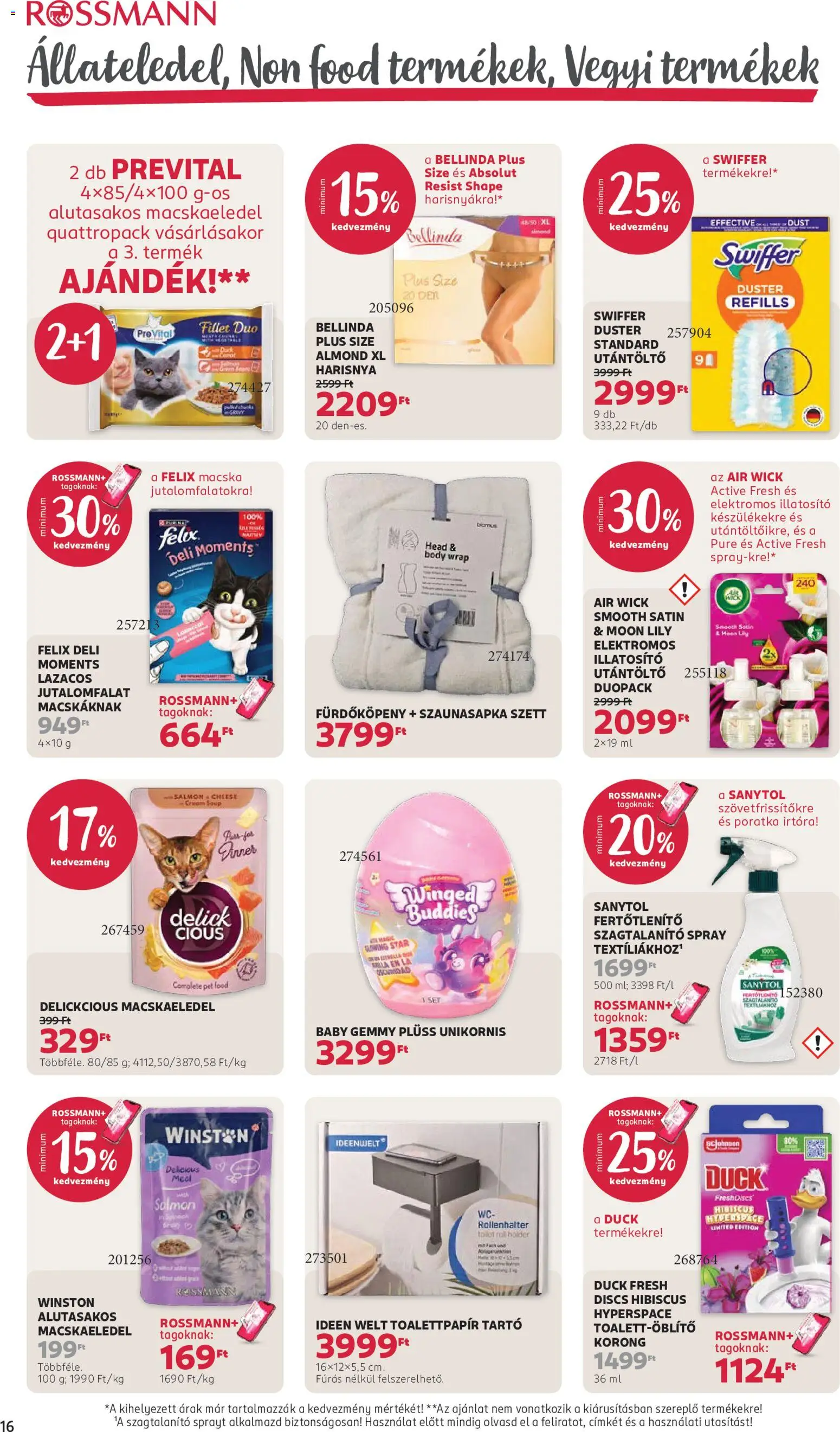 Rossmann akciós ujság - amely érvényes a következő dátumtól: 2026.09.07. | Oldal: 18 | Termékek: Utántöltő, Plüss, Swiffer, Fürdőköpeny