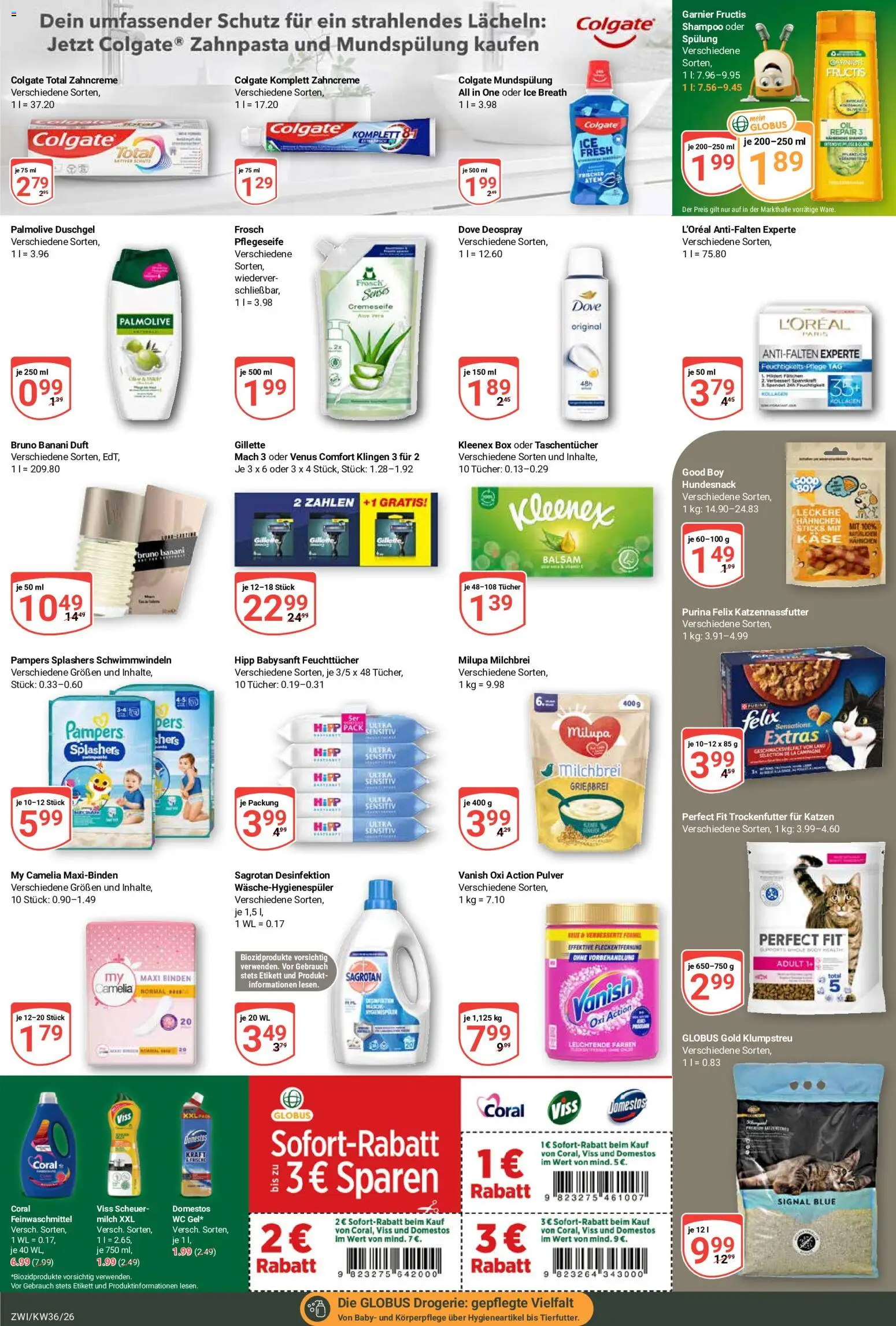 Globus Prospekt Zwickau – gültig ab 31.08.2026 | Seite: 22 | Produkte: Pampers, Shampoo, Duschgel, Deospray