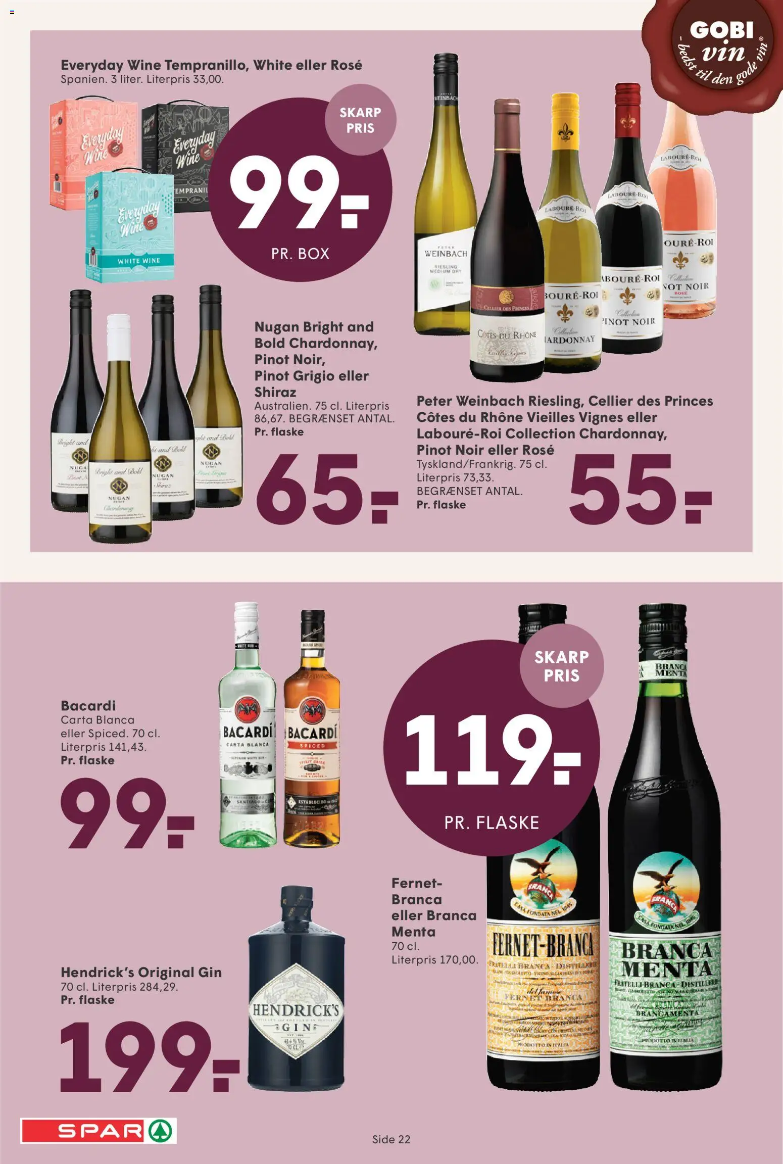 Spar tilbudsavis – gyldig fra 22.05.2026 | Side: 24 | Produkter: Vin, Gin