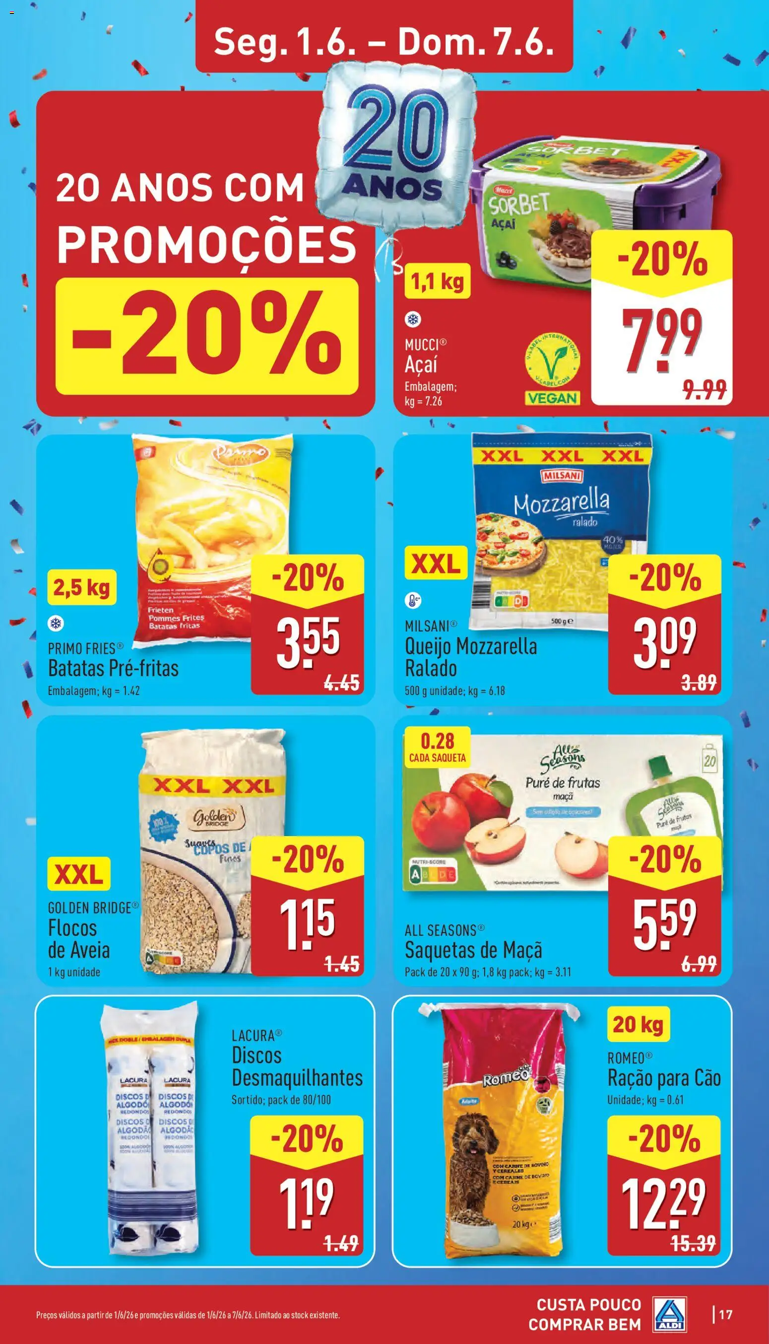 Aldi folheto │ válido de 01.06.2026 | Página: 17 | Produtos: Algodão, Queijo, Batatas fritas, Flocos