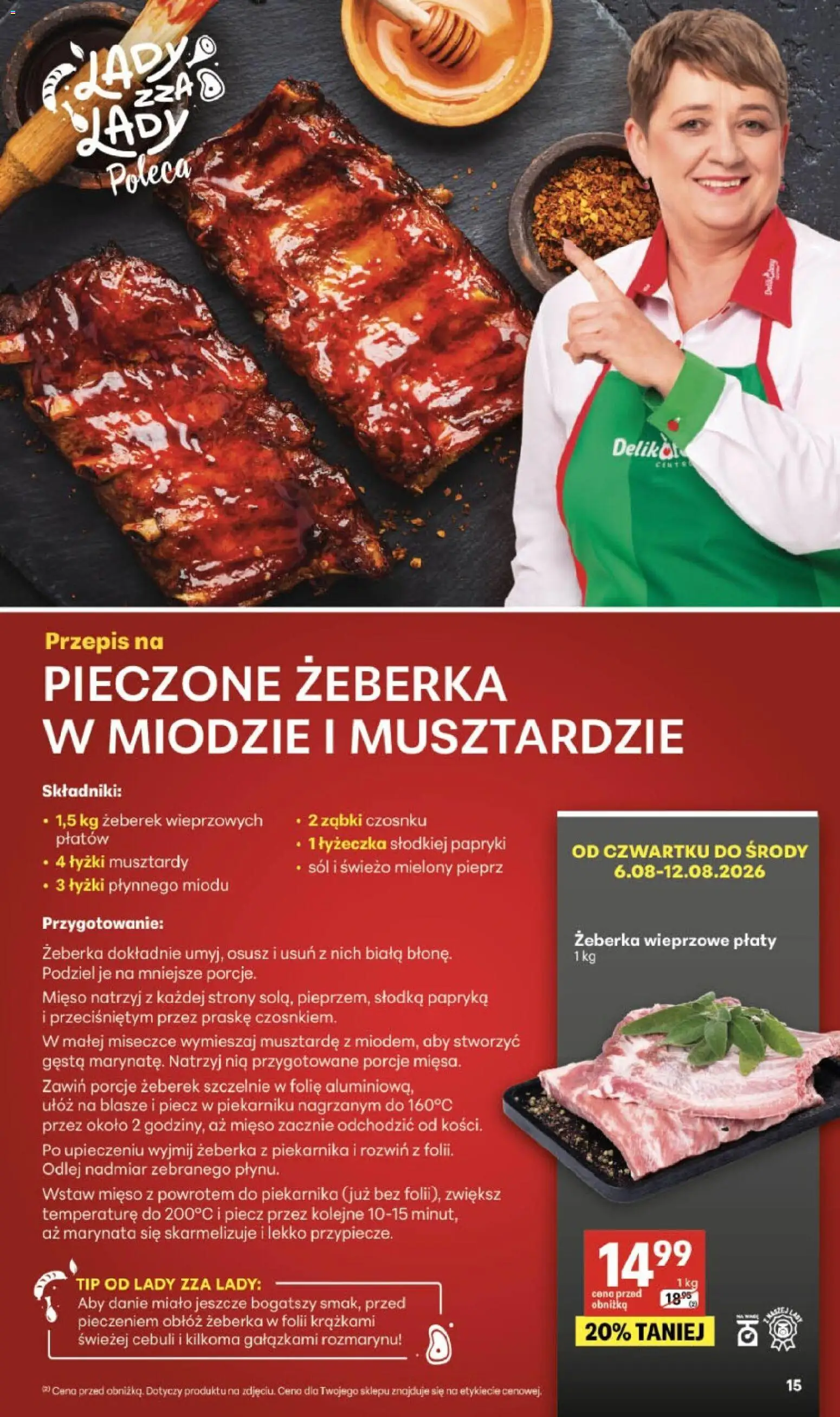 Delikatesy Centrum gazetka - Sklepy Własne od 06.08.2026 | Strona: 15 | Produkty: Mięso, Papryka, Sól, Pieprz