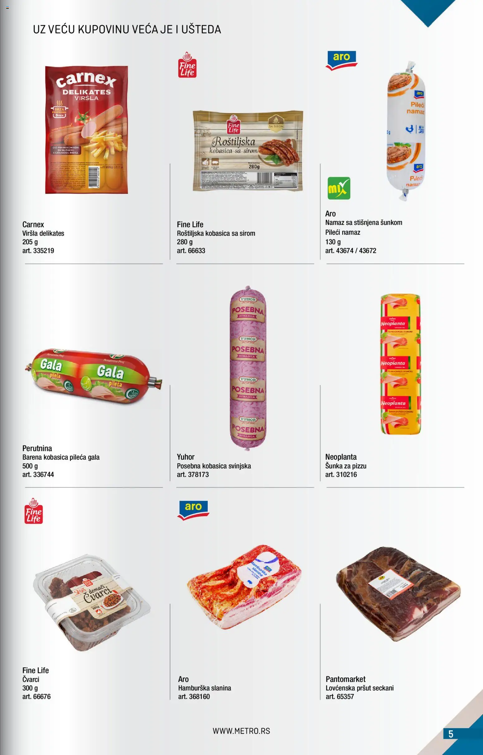 Metro katalog - važi od 01.09.2026 | Strana: 5 | Proizvode: Pršut, Namaz, Šunka, Slanina