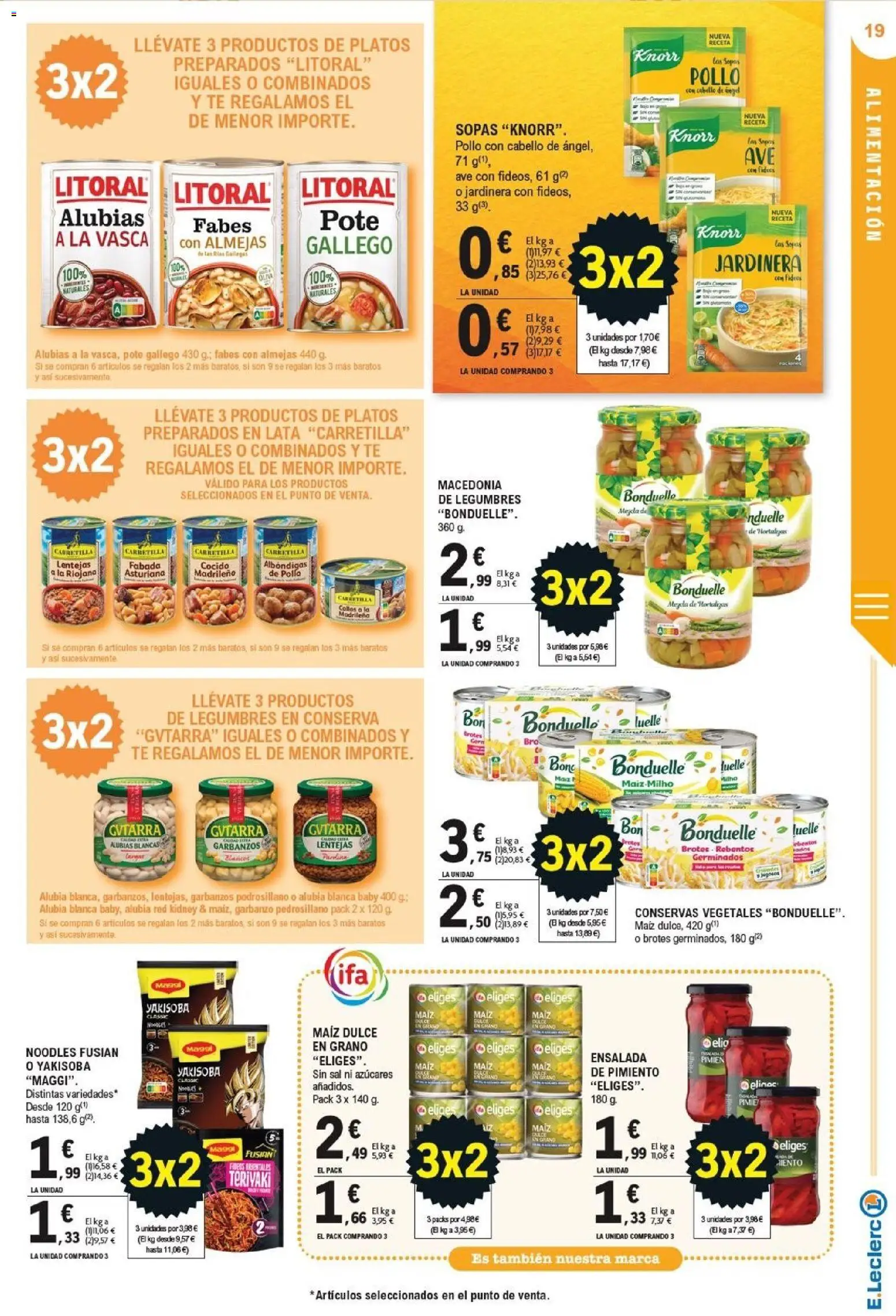 E.Leclerc - Soria │ válido desde el 21/10/2026 | Página: 19 | Productos: Jardinera, Lentejas, Sopas, Sal